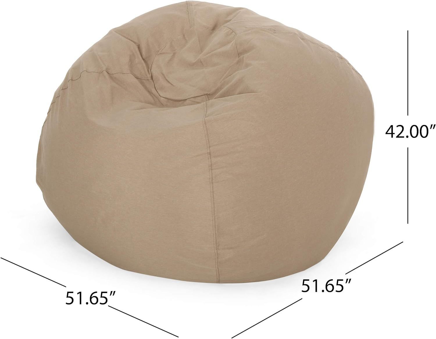 5 - Foot Comfortable High - Density Shredded Foam Bean Bag Chair with Removable Microsuede Cover, Tuscany - Tuesday Morning - Beanbags