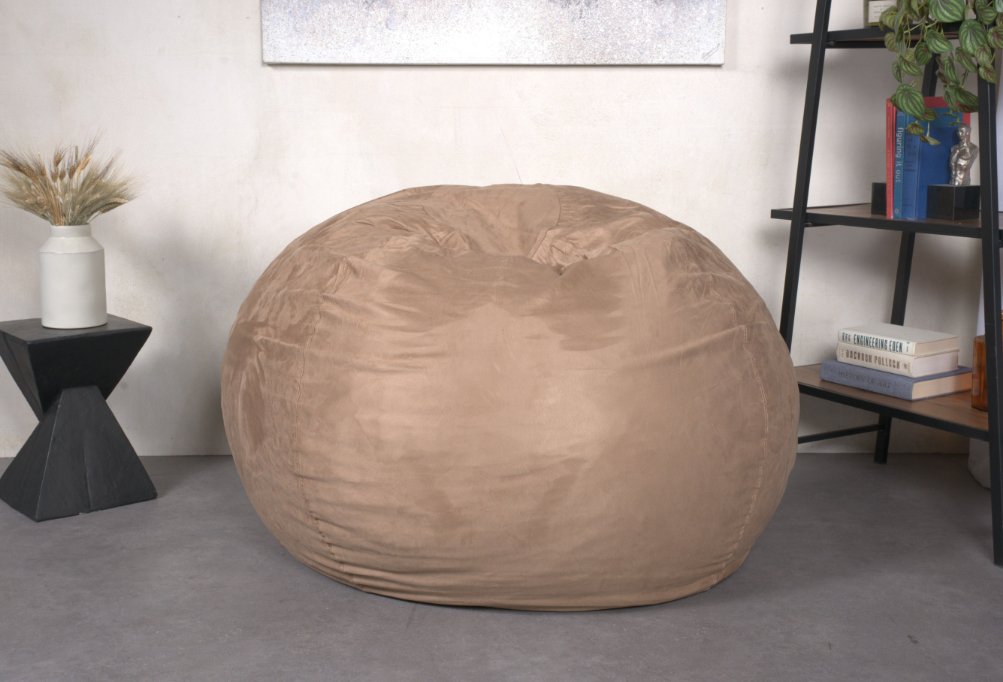 5 - Foot Comfortable High - Density Shredded Foam Bean Bag Chair with Removable Microsuede CoverTuscany - Tuesday Morning - Beanbags