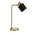 20" Gold Metal Desk Table Lamp With Black Drum Shade