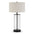 Sophisticated Glass Table Lamp with Crisp White Drum Shade