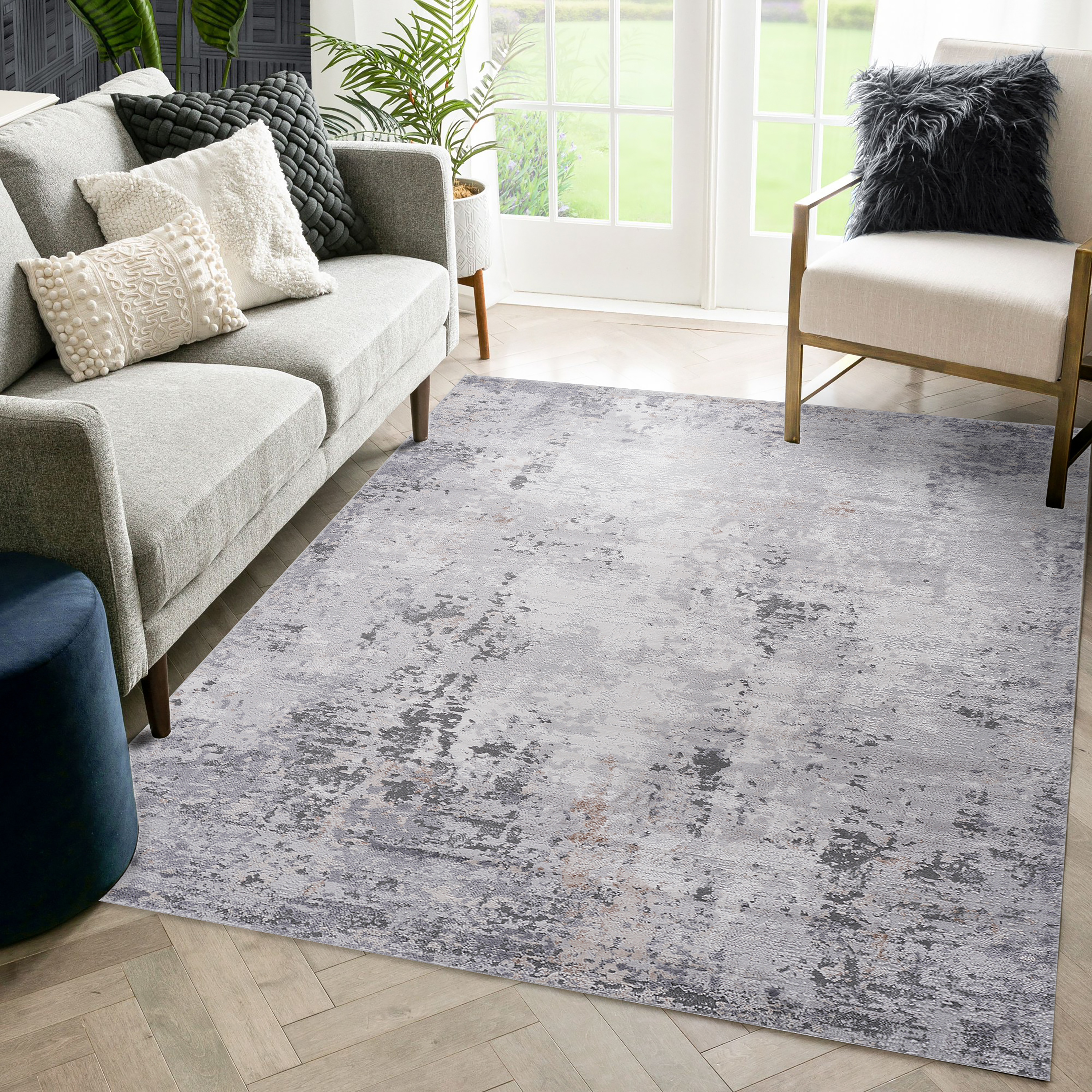 NAAR MARFI Collection Abstract Non-Shedding and Stain Resistant Area Rug