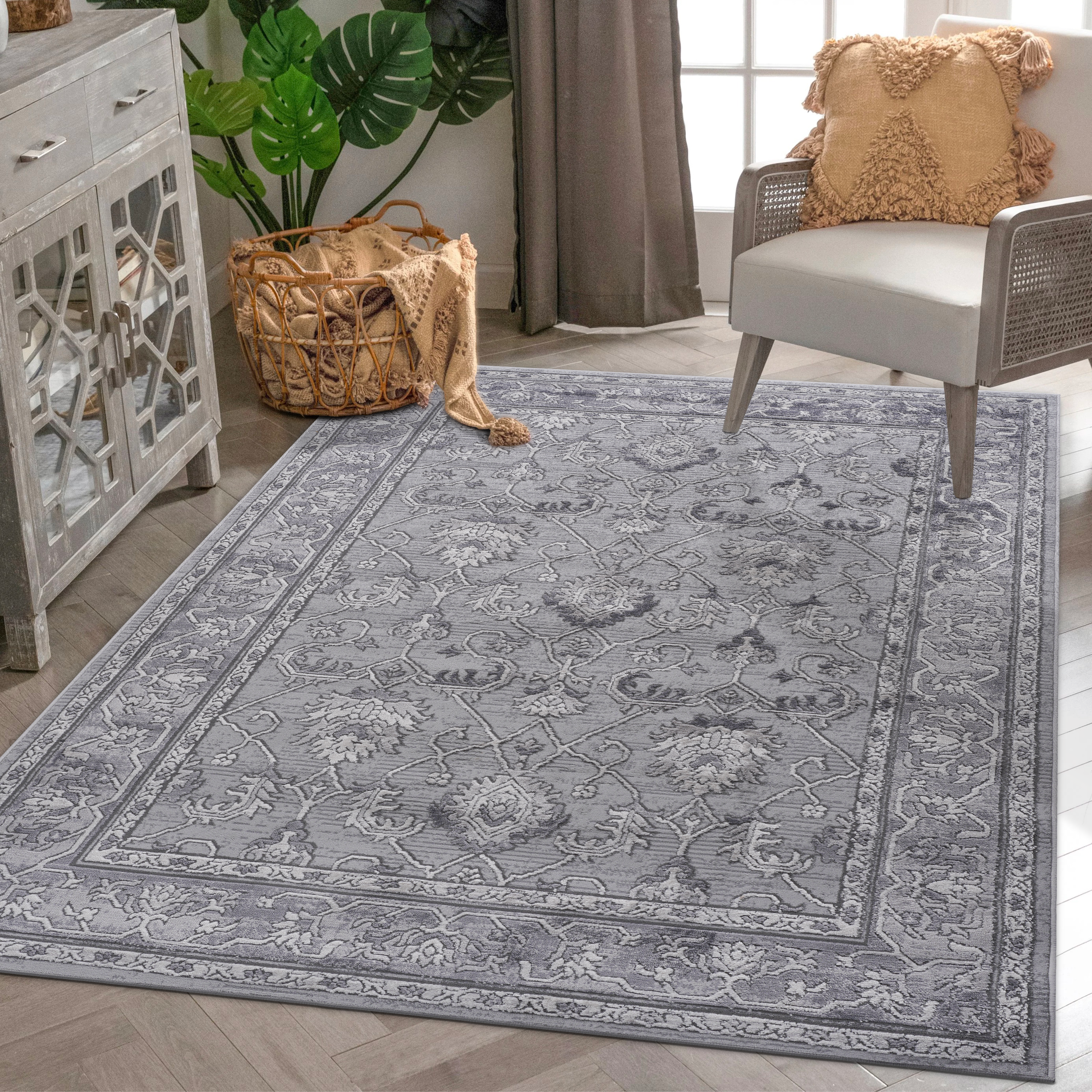 NAAR MARFI Collection Oriental Non-Shedding and Stain Resistant Area Rug