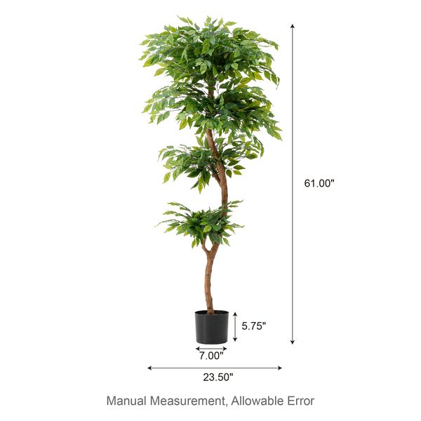 5ft. Faux Ficus Tree in Pot - Tuesday Morning - Faux Trees