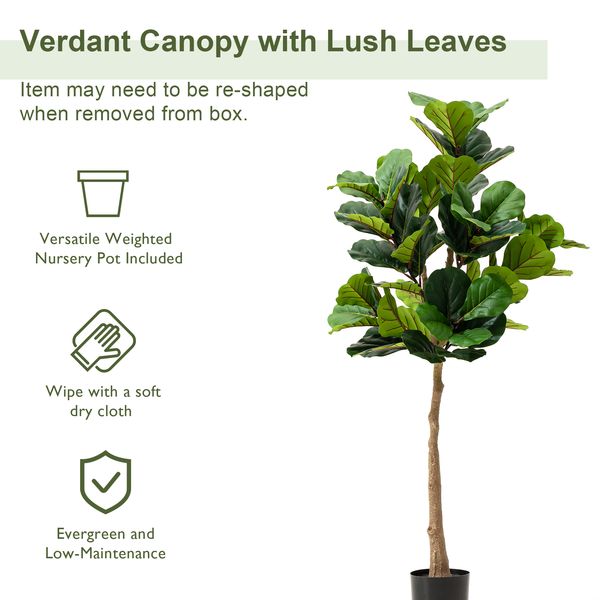 5ft. Faux Fiddle Leaf Fig Tree in Pot - Tuesday Morning - Faux Trees