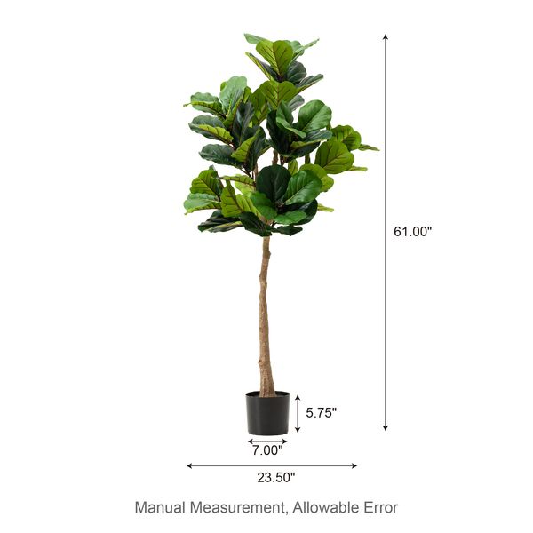 5ft. Faux Fiddle Leaf Fig Tree in Pot - Tuesday Morning - Faux Trees