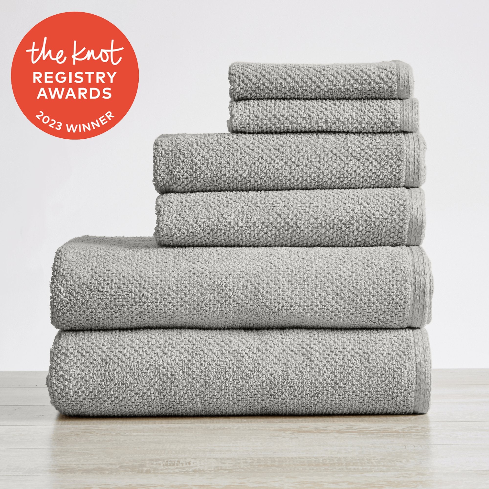 6 - Piece Cotton Textured Bath Towel Set - Acacia Collection - Tuesday Morning - Bath Towel Sets