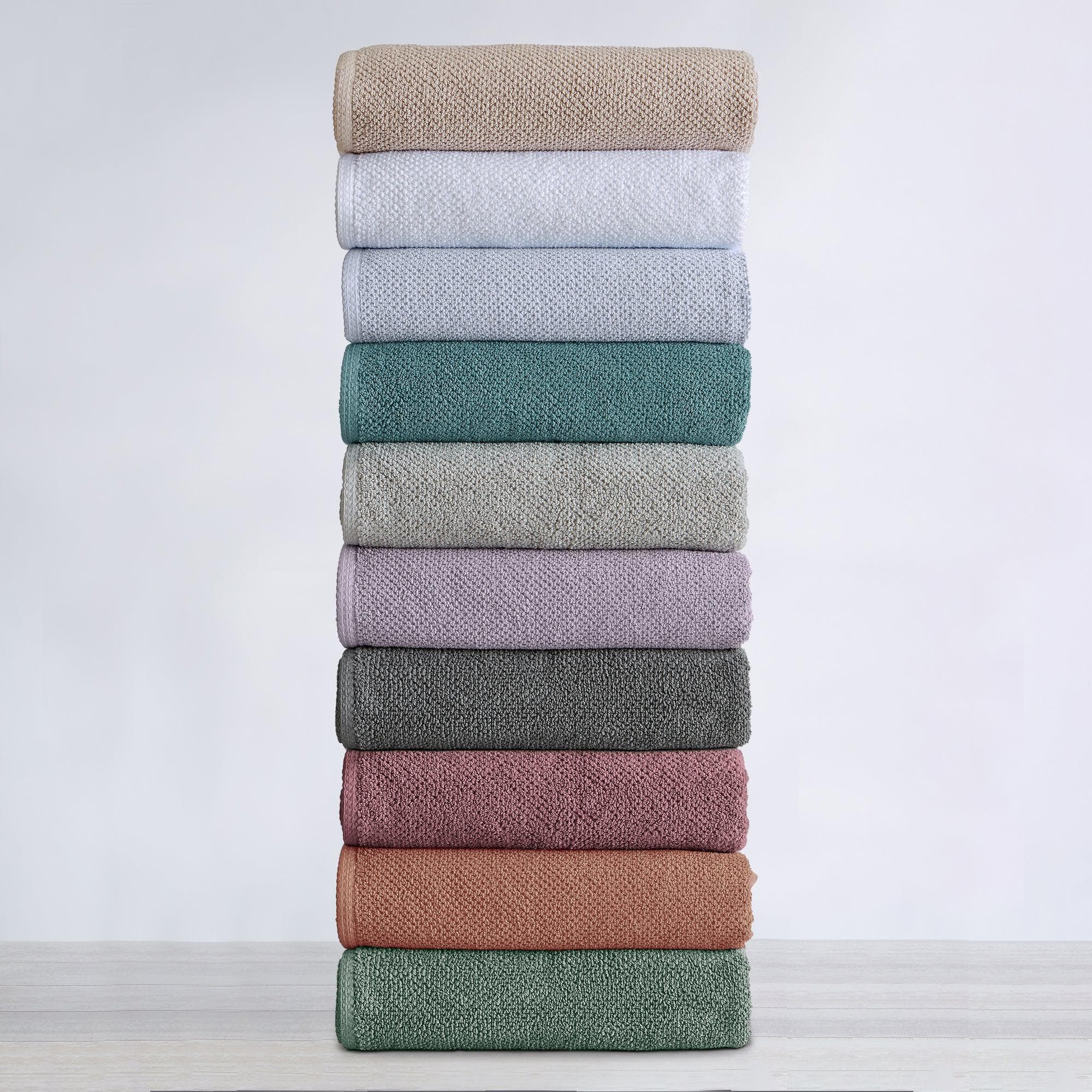 6 - Piece Cotton Textured Bath Towel Set - Acacia Collection - Tuesday Morning - Bath Towel Sets