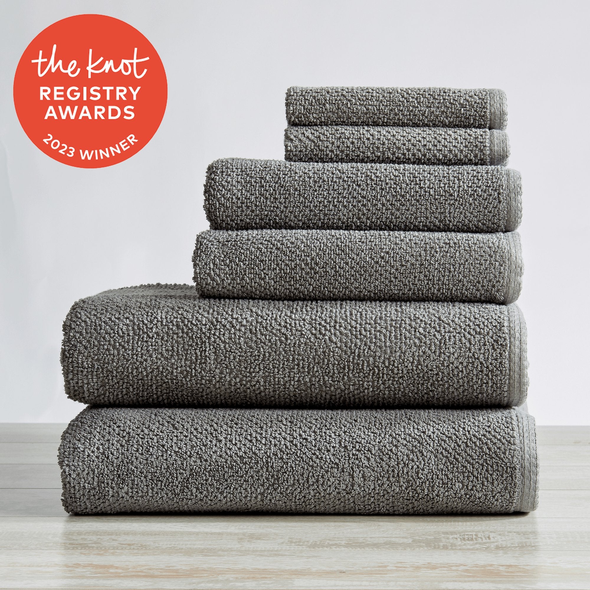 6 - Piece Cotton Textured Bath Towel Set - Acacia Collection - Tuesday Morning - Bath Towel Sets