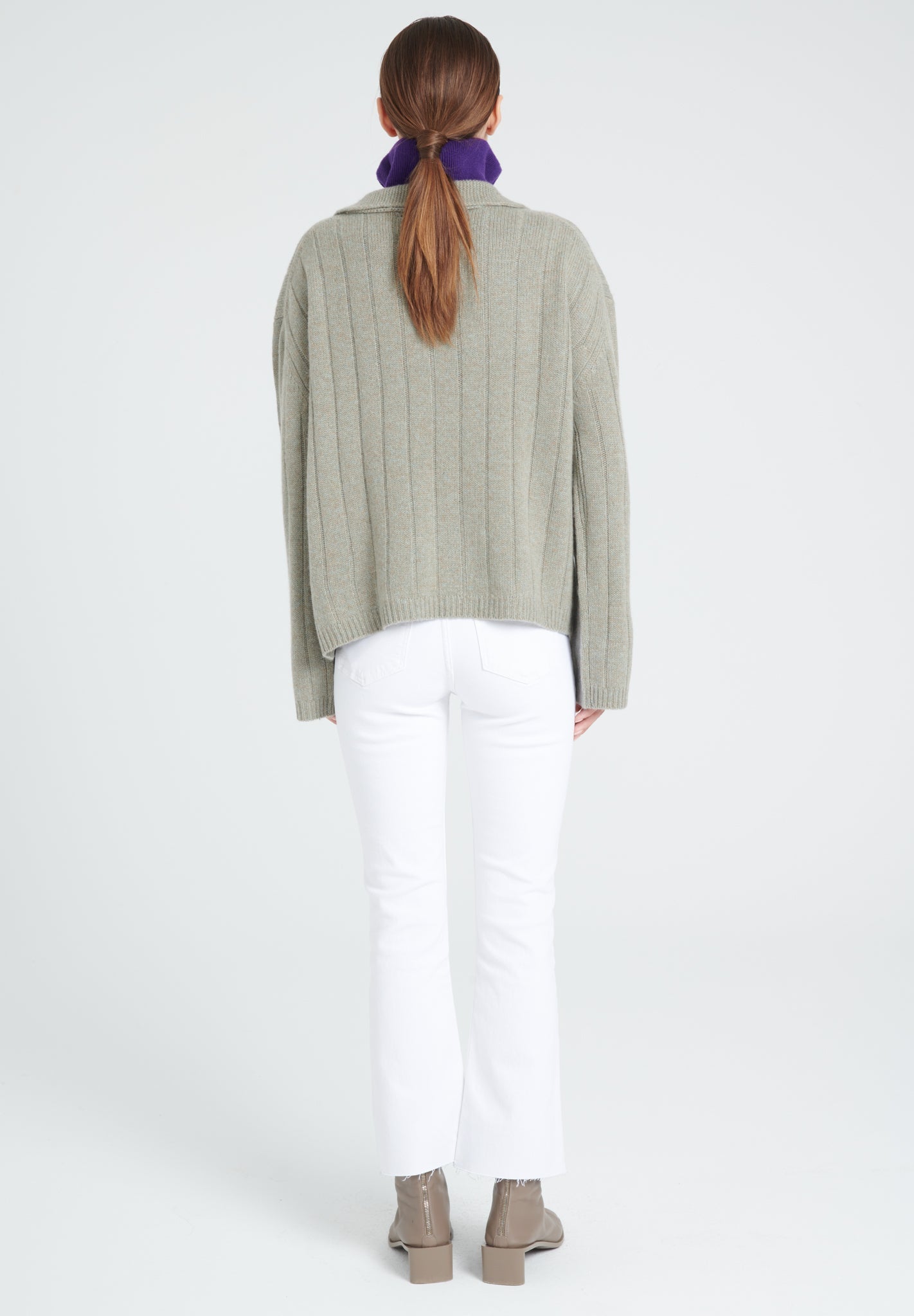 6 - thread cashmere claudine - neck sweater khaki - Tuesday Morning - Sweaters & Hoodies