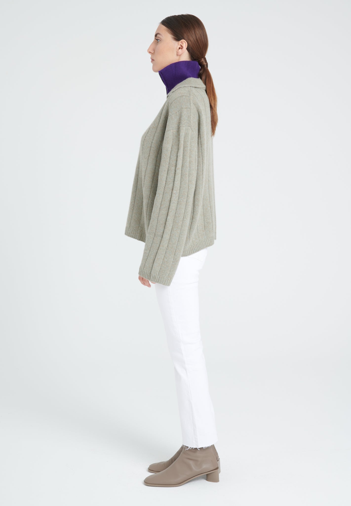 6 - thread cashmere claudine - neck sweater khaki - Tuesday Morning - Sweaters & Hoodies