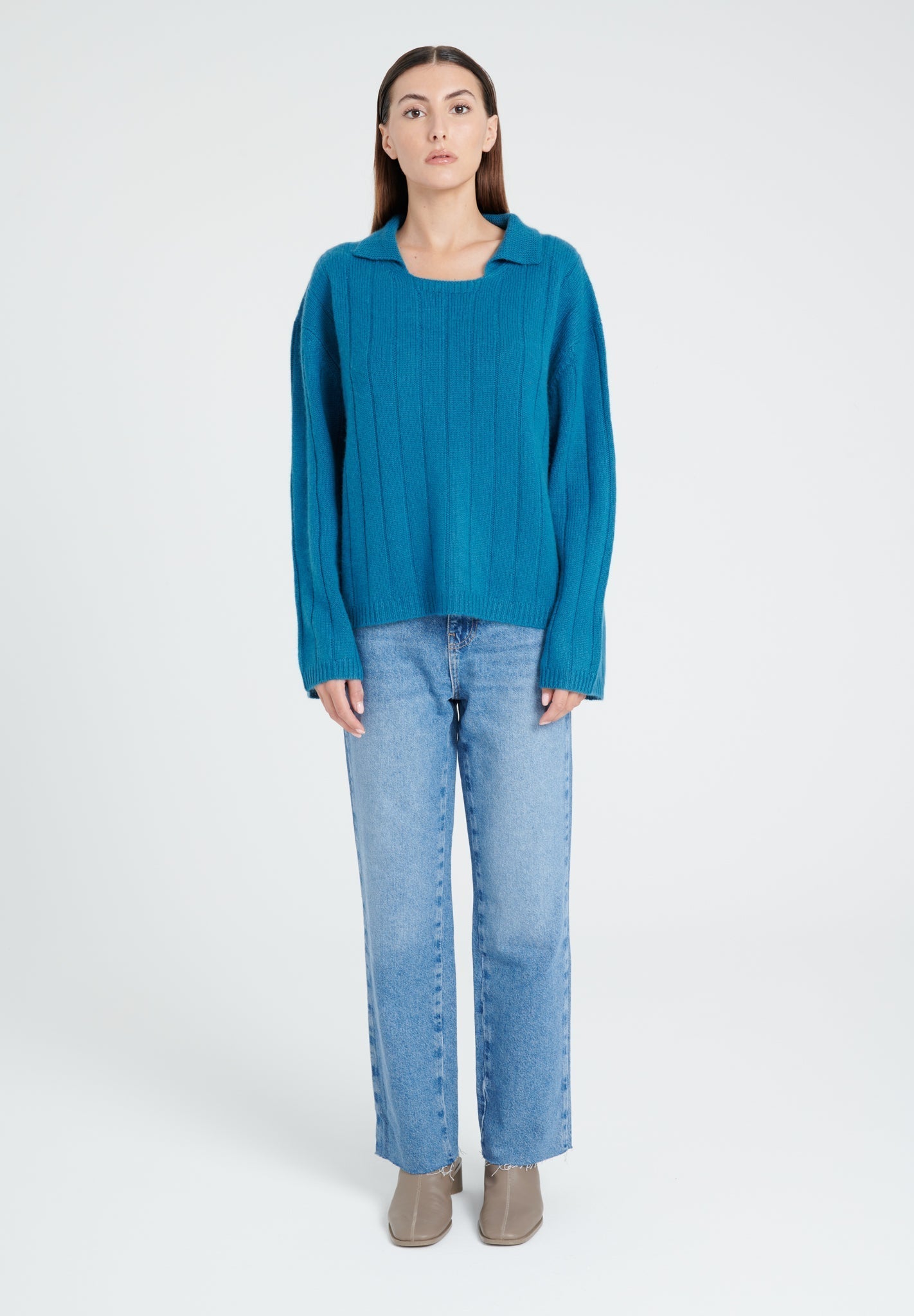 6 - thread cashmere claudine - neck sweater royal blue - Tuesday Morning - Sweaters & Hoodies