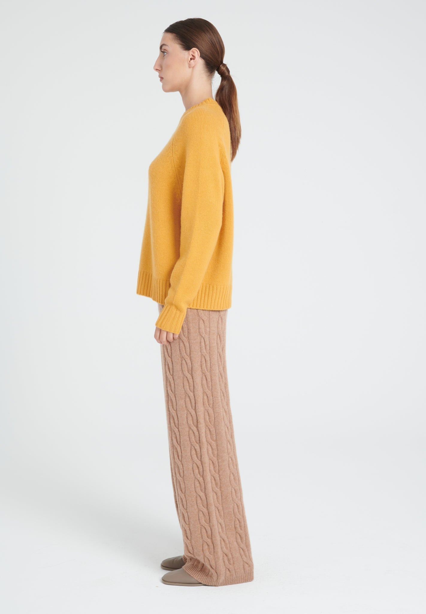 6 - thread - count cashmere sweater with raglan sleeves in mustard yellow - Tuesday Morning - Sweaters & Hoodies