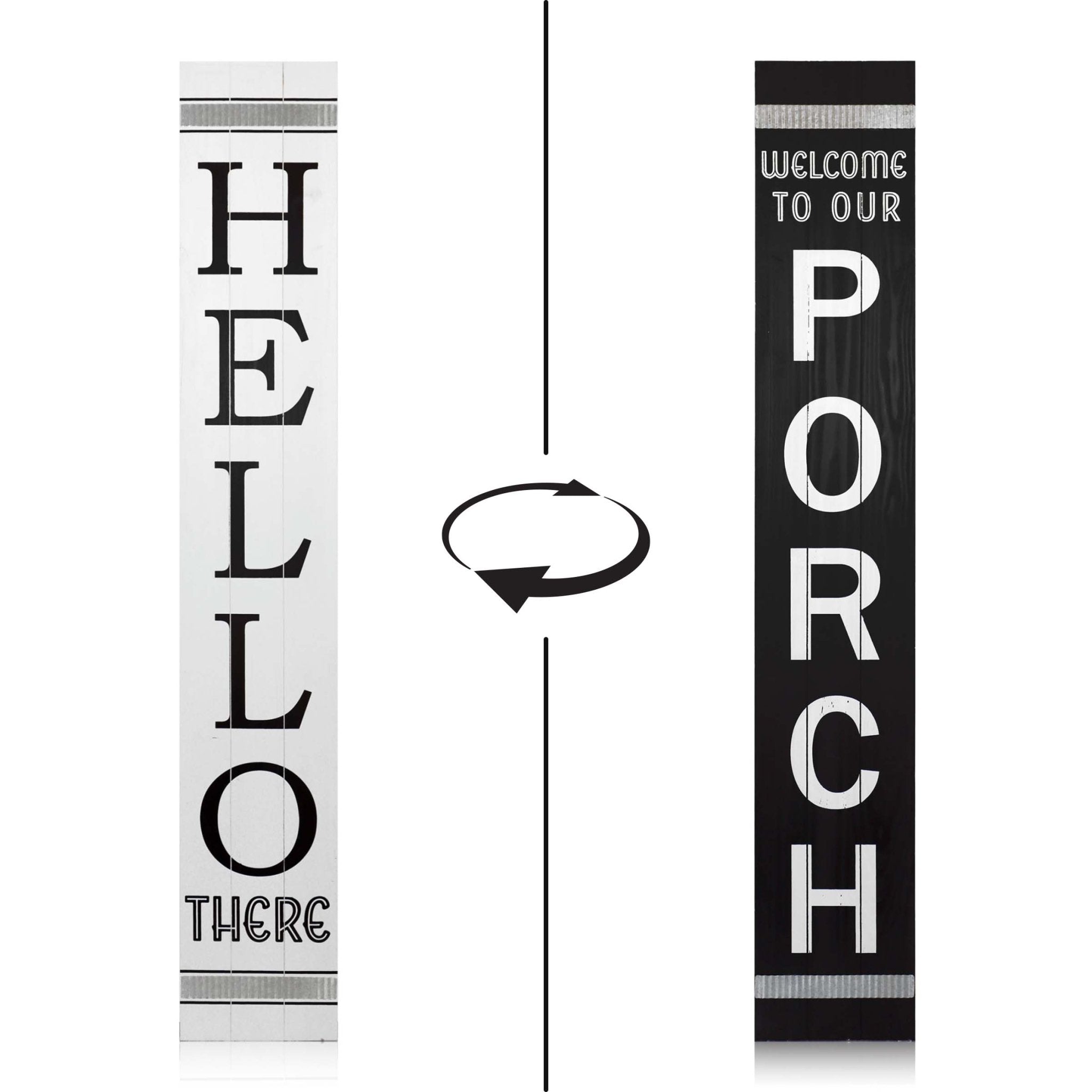 60IN HELLO/WELCOME TO OUR PORCH REVERSIBLE PORCH SIGN - Tuesday Morning - Front Porch Decor