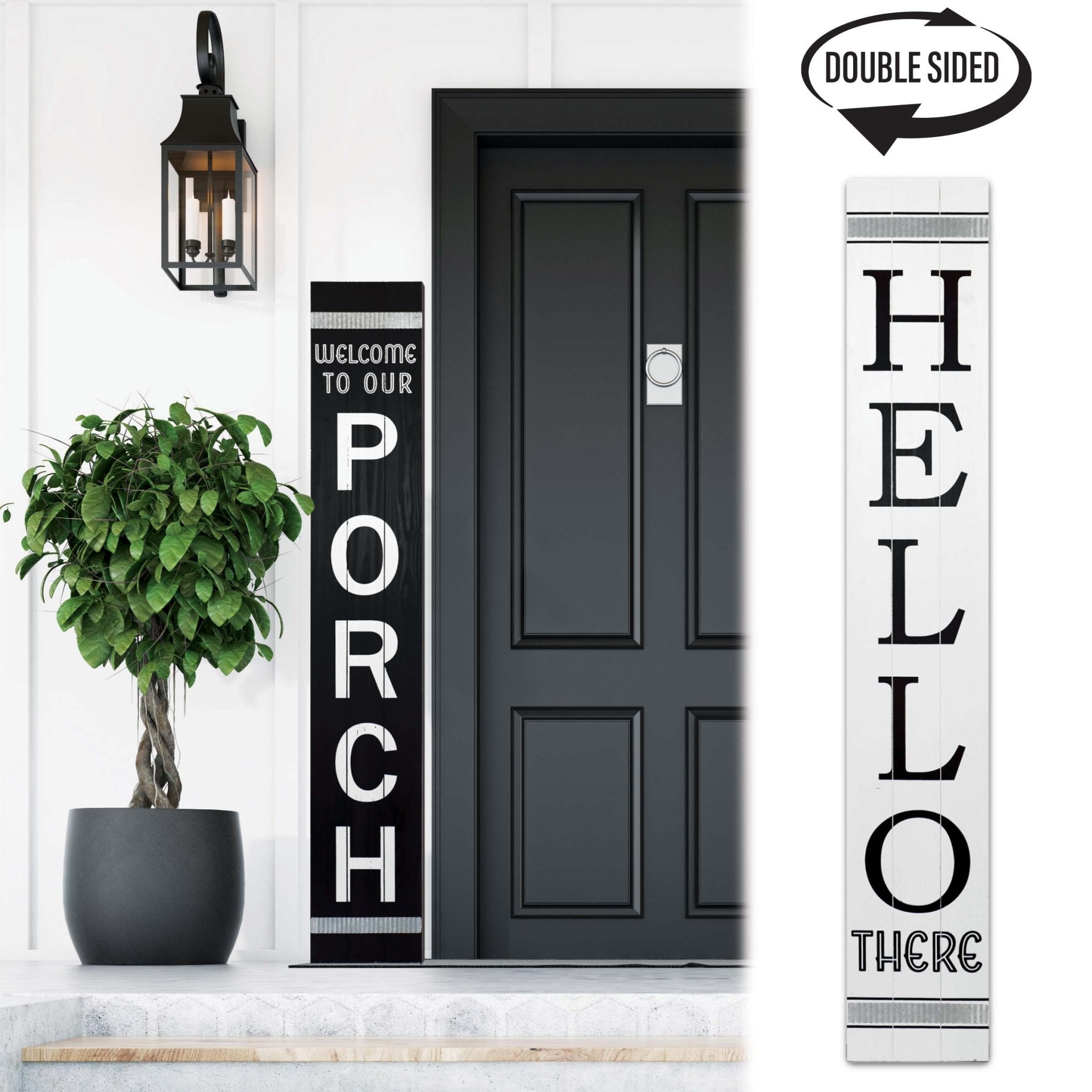 60IN HELLO/WELCOME TO OUR PORCH REVERSIBLE PORCH SIGN - Tuesday Morning - Front Porch Decor