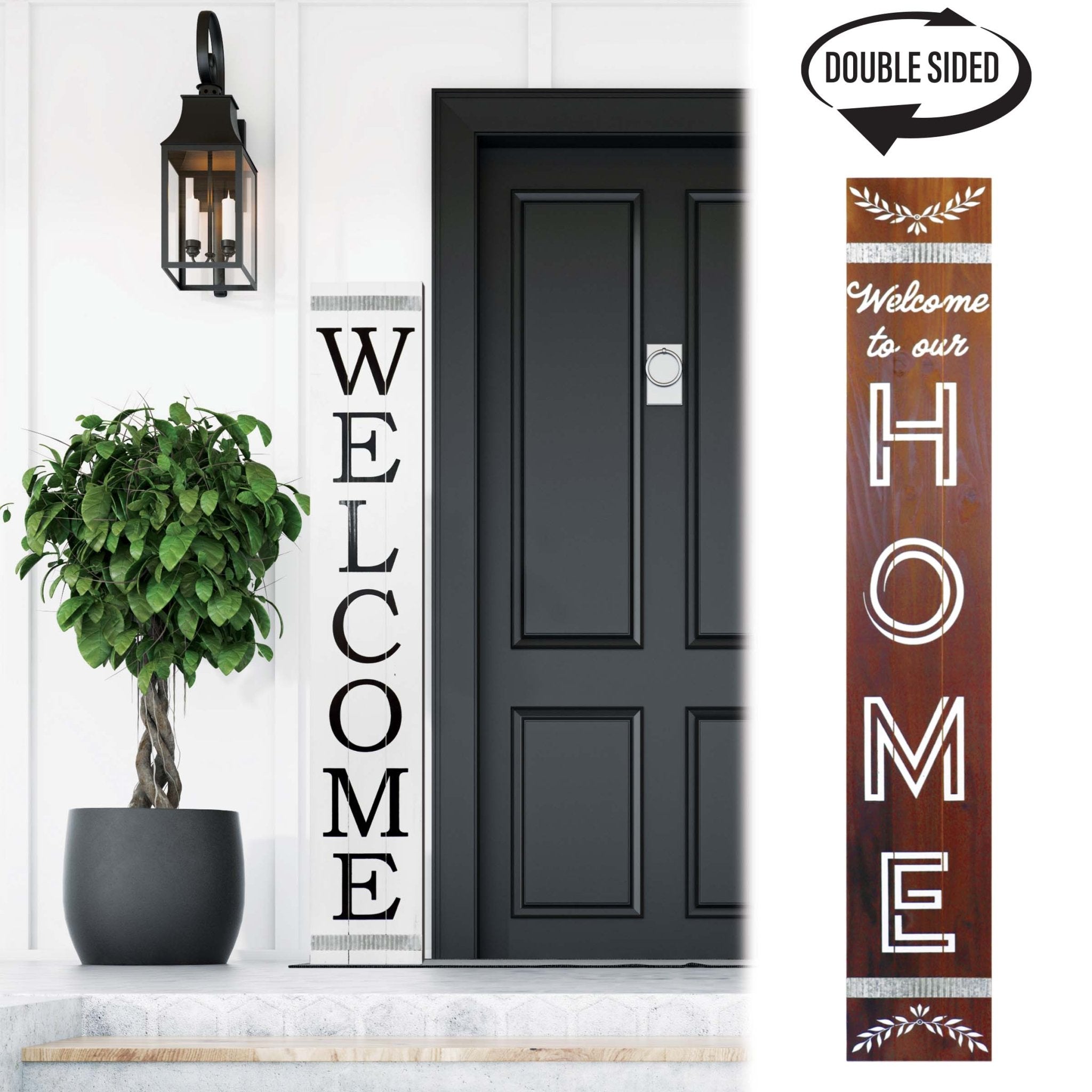 60IN WELCOME TO OUR HOME/WELCOME REVERSIBLE PORCH SIGN - Tuesday Morning - Front Porch Decor