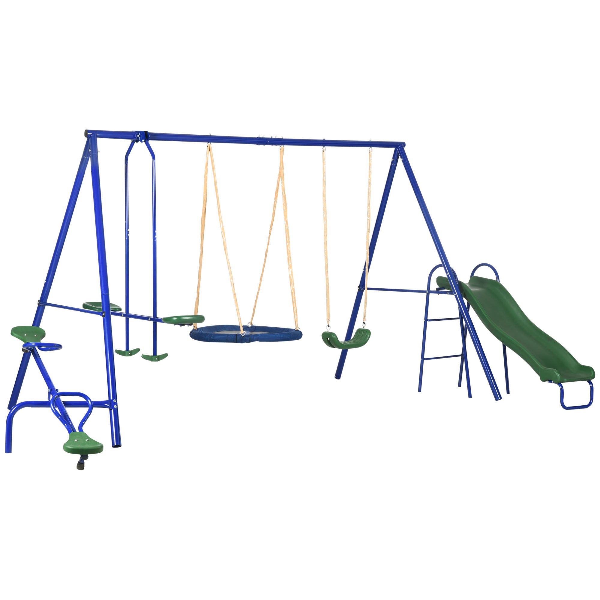 616 lbs Swing Set for Backyard, 5 in 1 Heavy-Duty A-Frame Stand Outdoor ...