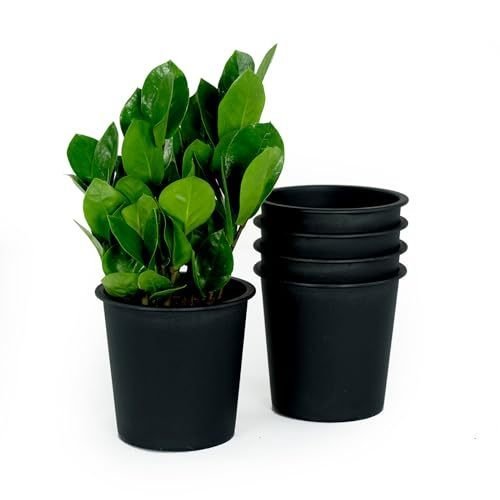 6.3 Round Nursery Plant Pot - Garden Plastic Pots with Drainage (5 - Pack) - Tuesday Morning - Pots & Planters