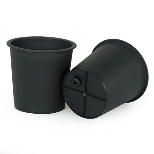 6.3 Round Nursery Plant Pot - Garden Plastic Pots with Drainage (5 - Pack) - Tuesday Morning - Pots & Planters