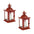 Antique Style Red Metal Lantern (Set of 2)