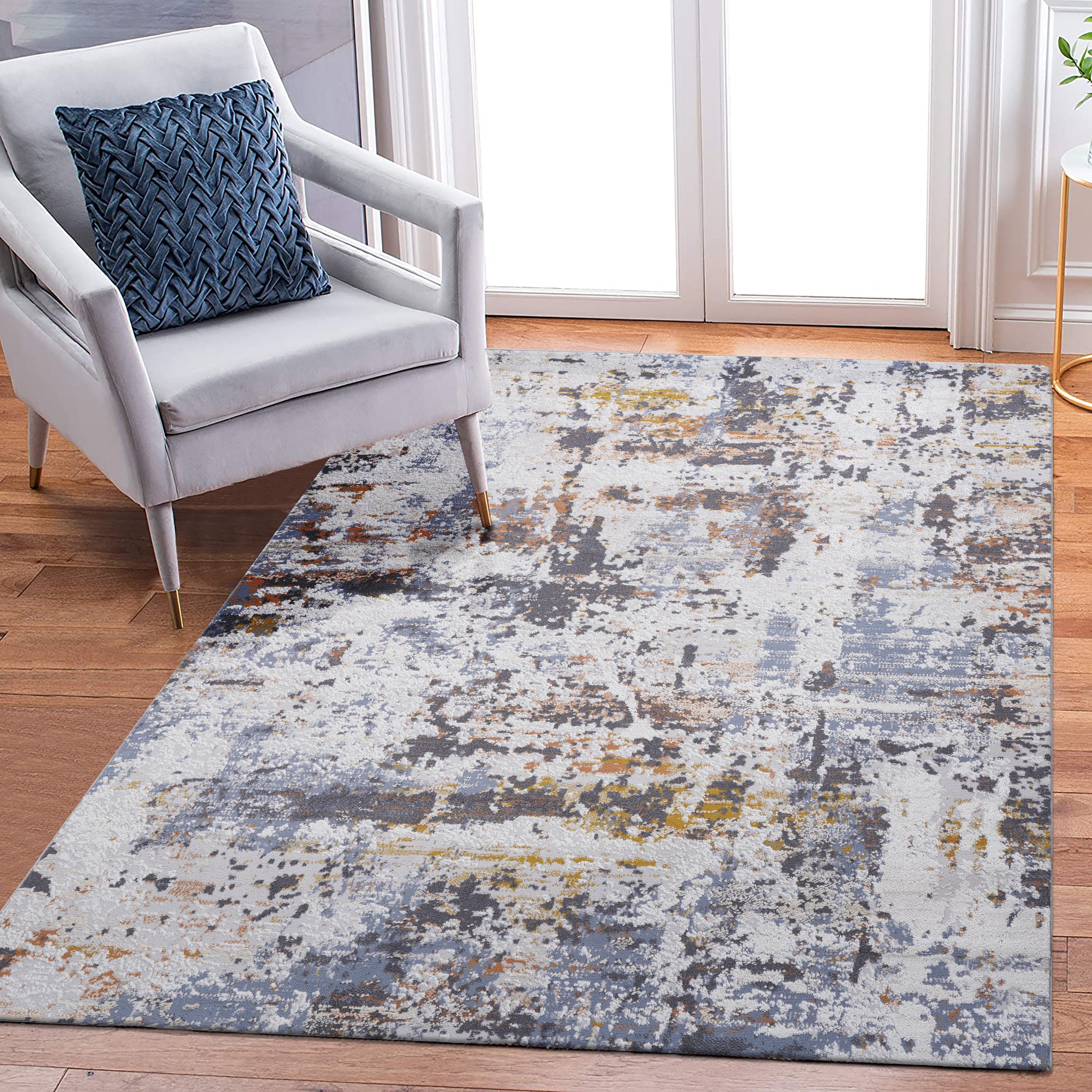 NAAR MARFI Collection Abstract Non-Shedding and Stain Resistant Area Rug