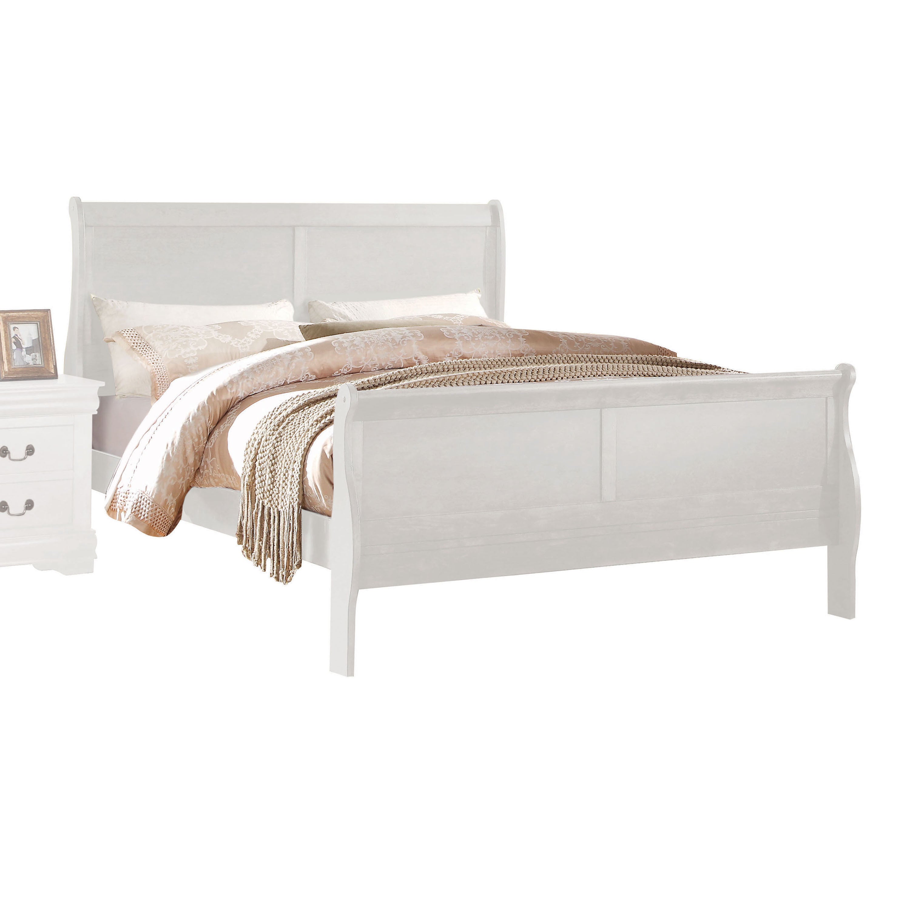 Louis Philippe White Finish 2PCS Bedroom Set (King)