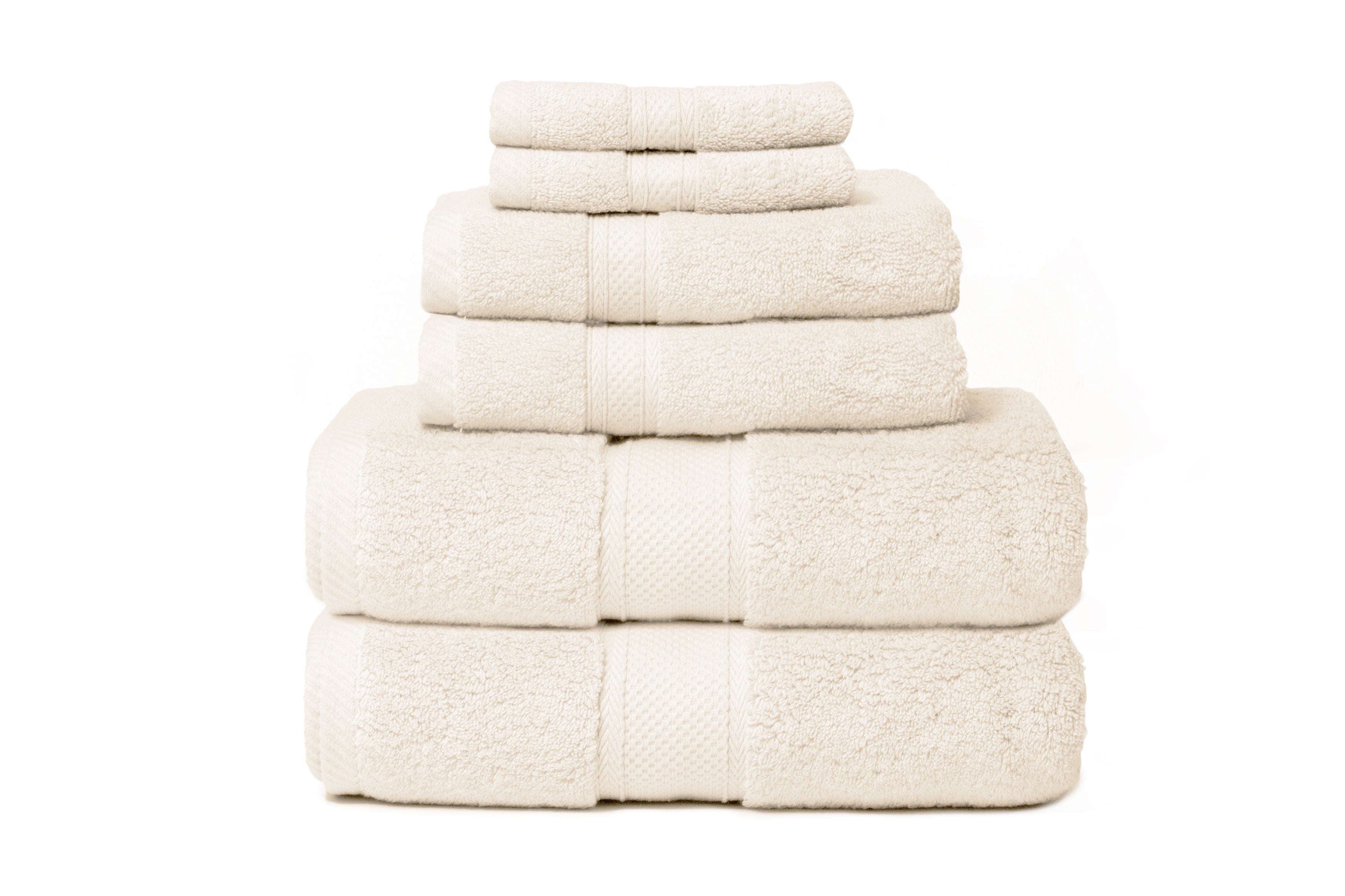 Zero Twist Hotel 6-Piece 100% Cotton Bath Towel Set