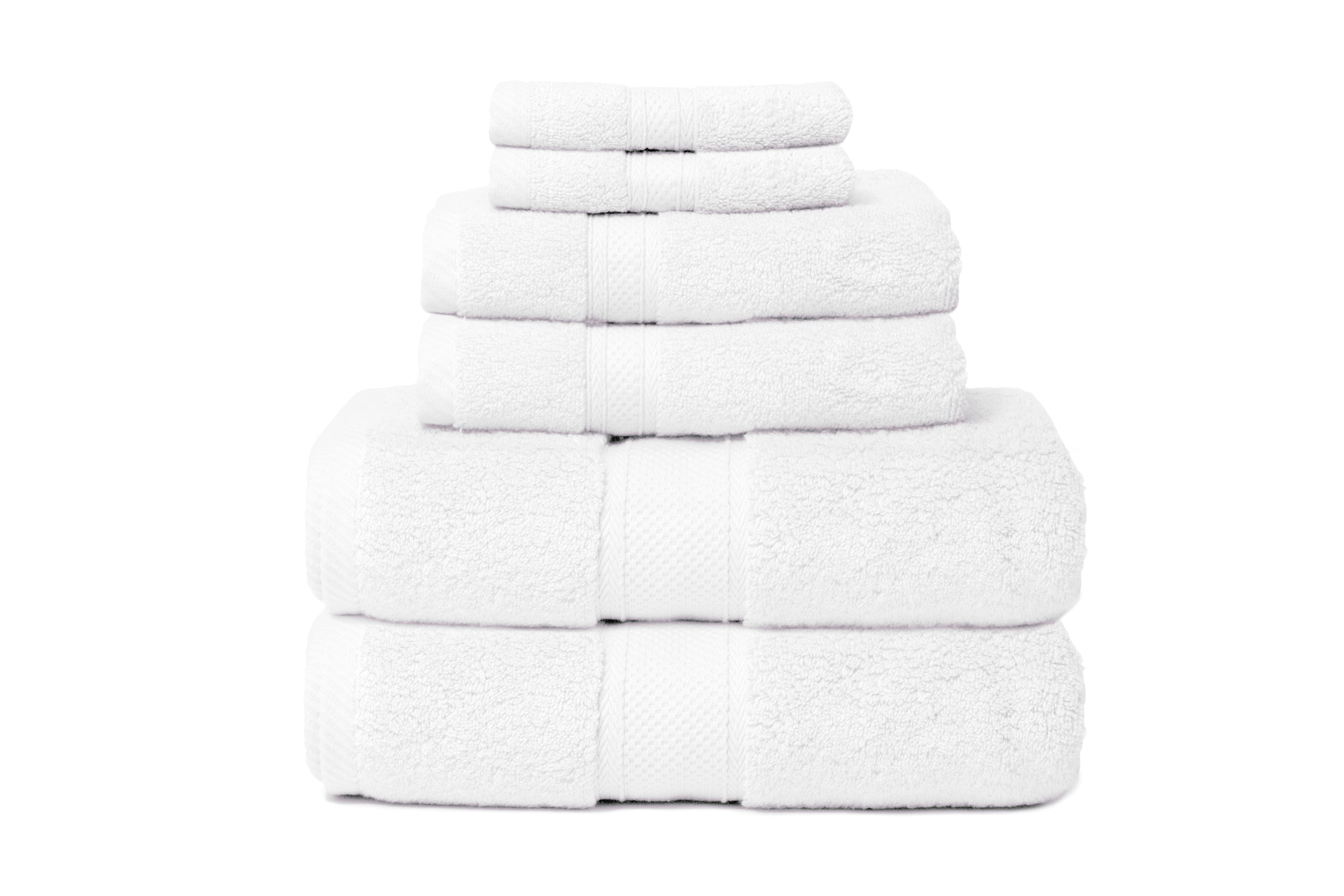 Zero Twist Hotel 6-Piece 100% Cotton Bath Towel Set