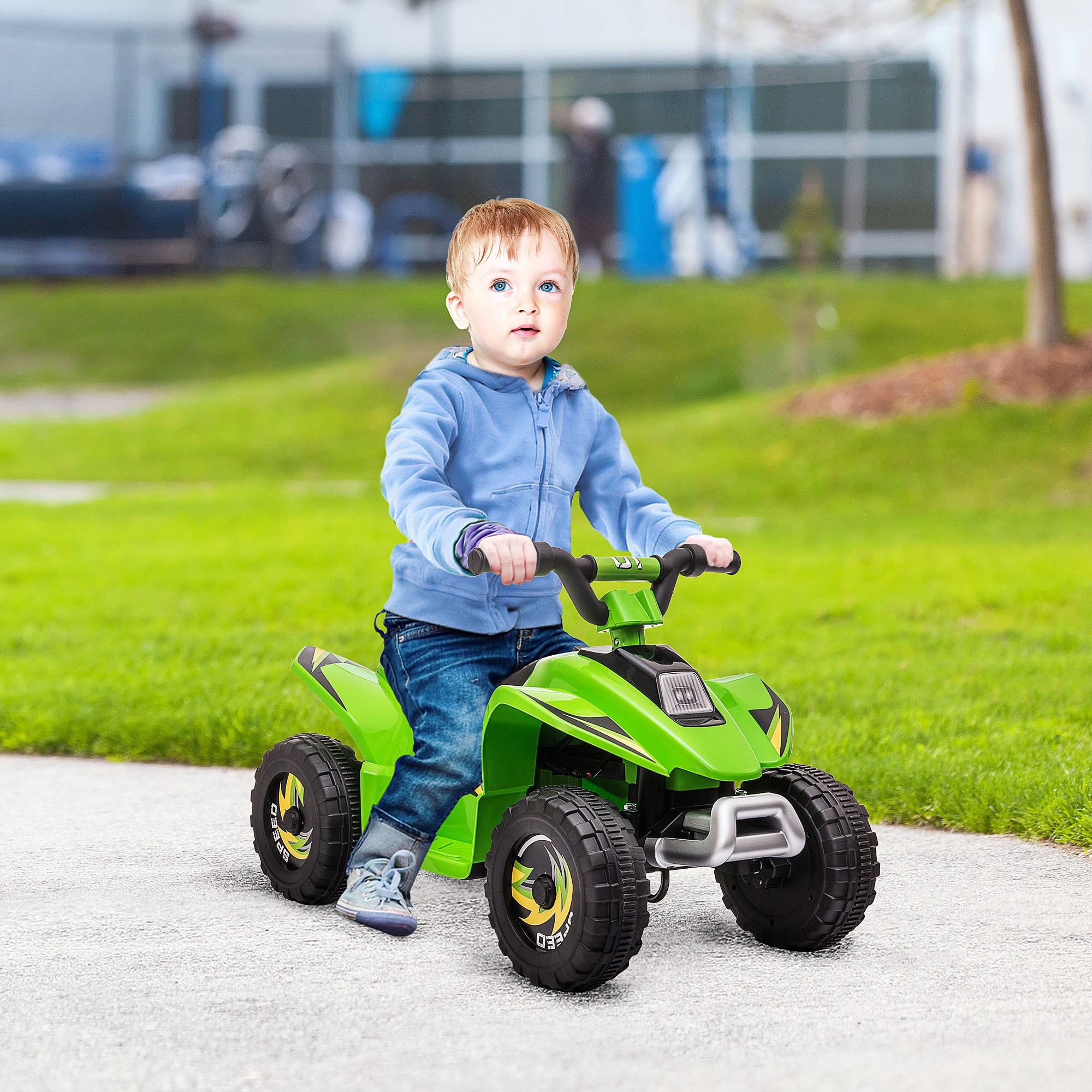 6V Kids ATV 4 - Wheeler Ride on Car, Quad Battery Powered Vehicle with Forward/Reverse Switch for 18 - 36 Months , Green - Tuesday Morning - Riding Toys