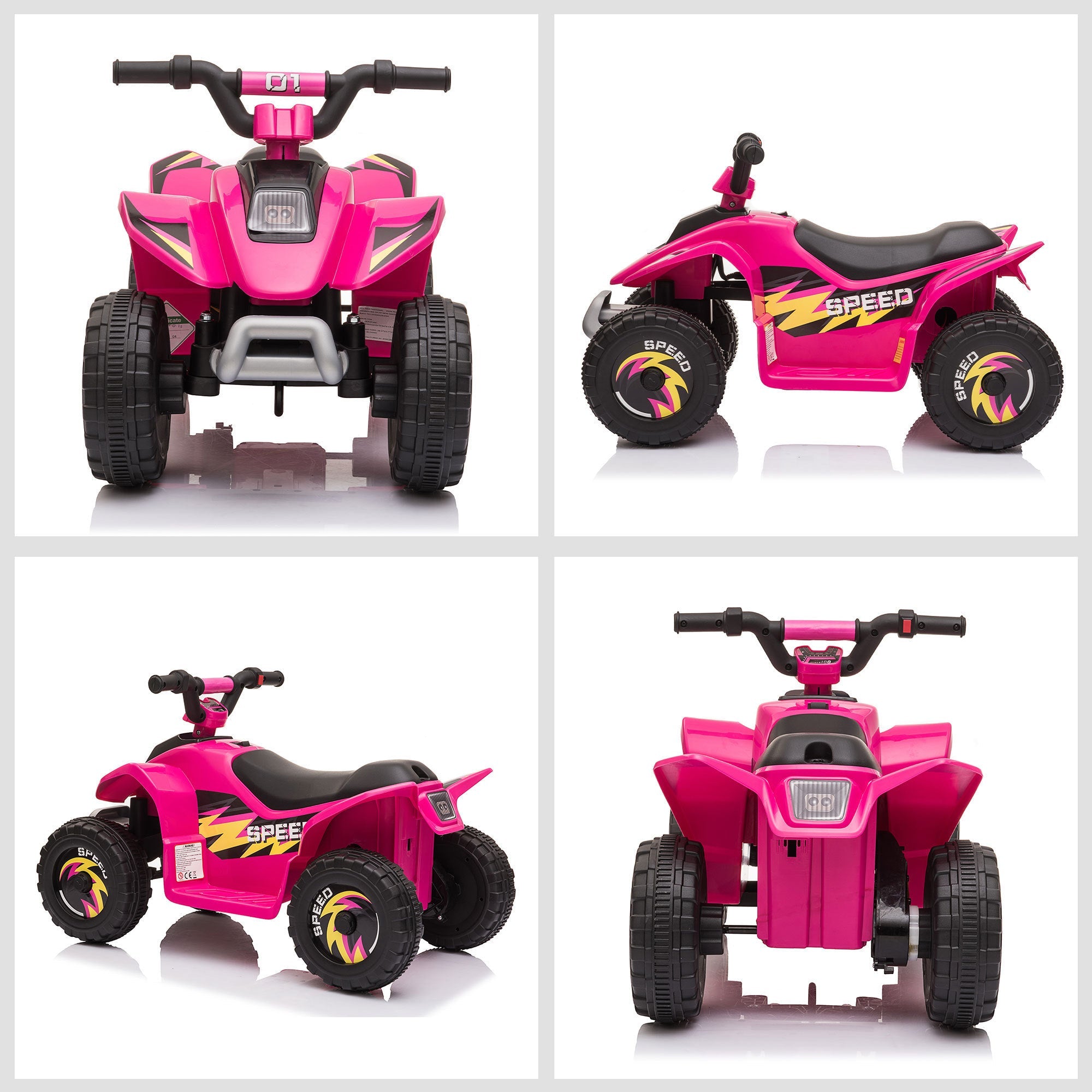 6V Kids ATV 4 - Wheeler Ride on Car, Quad Battery Powered Vehicle with Forward/Reverse Switch for 18 - 36 Months , Pink - Tuesday Morning - Riding Toys