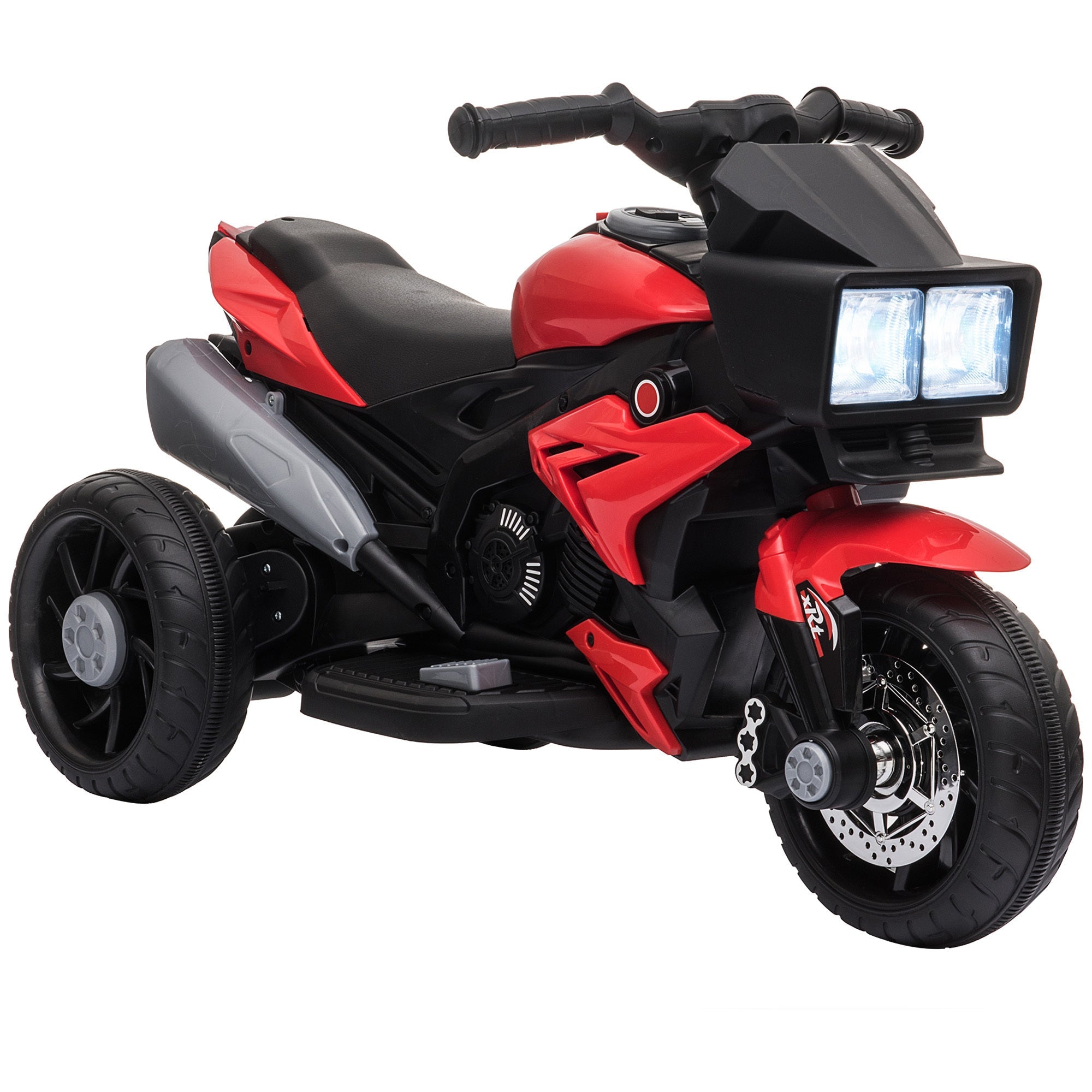 6V Kids Motorcycle Toddler Ride - on Toy, High - Traction Battery - Operated Mini Electric Motorbike with Forward/Reverse Switch, Music, Headlights, Horn, Red - Tuesday Morning - Riding Toys