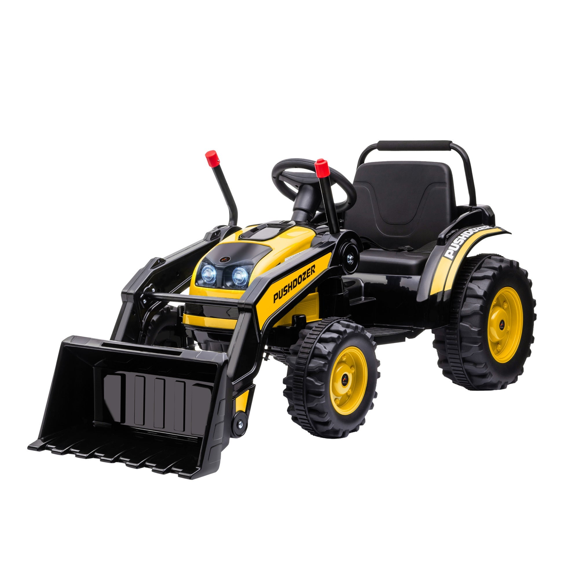 6V Kids Ride on Excavator, Bulldozer, Electric Construction Vehicle, Rechargeable Battery Powered Truck with Adjustable Bucket, High/Low Speed, Realistic Sound and Headlights, Yellow - Tuesday Morning - Riding Toys