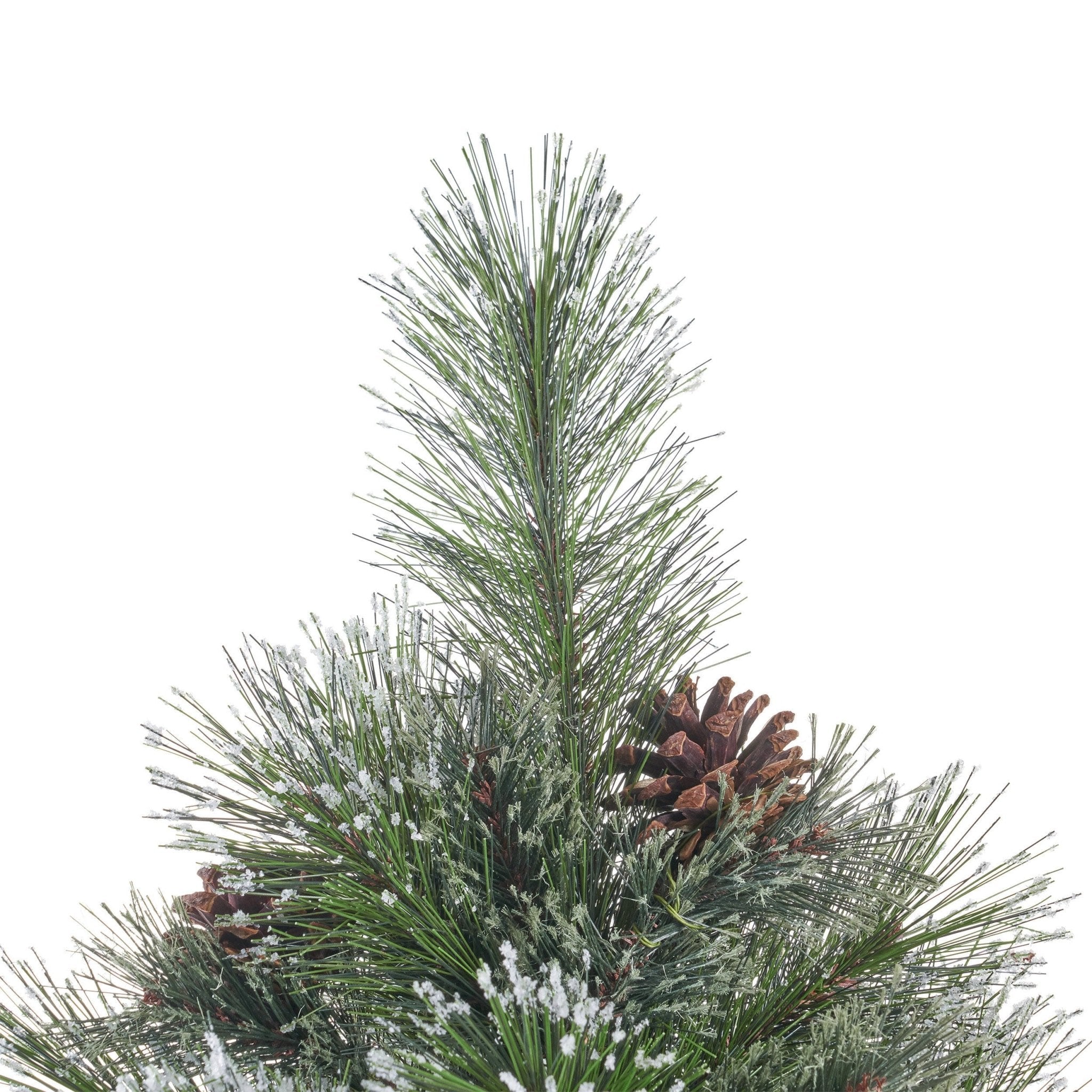 7' Faux Cashmere and Snow Bristle Mixed Tree with 75 Pine Cones and 1233 tips,Dia.:59 - Tuesday Morning - Decorative Objects