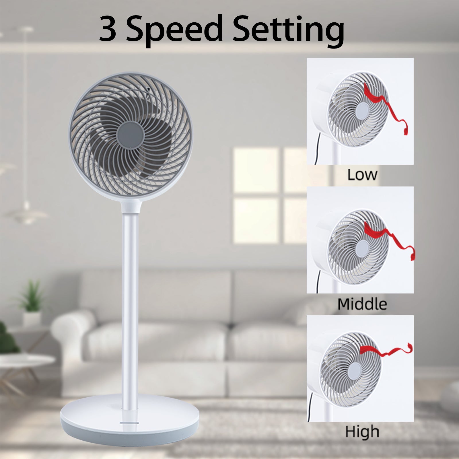 7 inch Standing Fan, 3 Speeds & 3 Modes, 15 Hours Timer, 70° Oscillating Circulating Fan, with Remote Control - Tuesday Morning - Fan & Air Conditioners