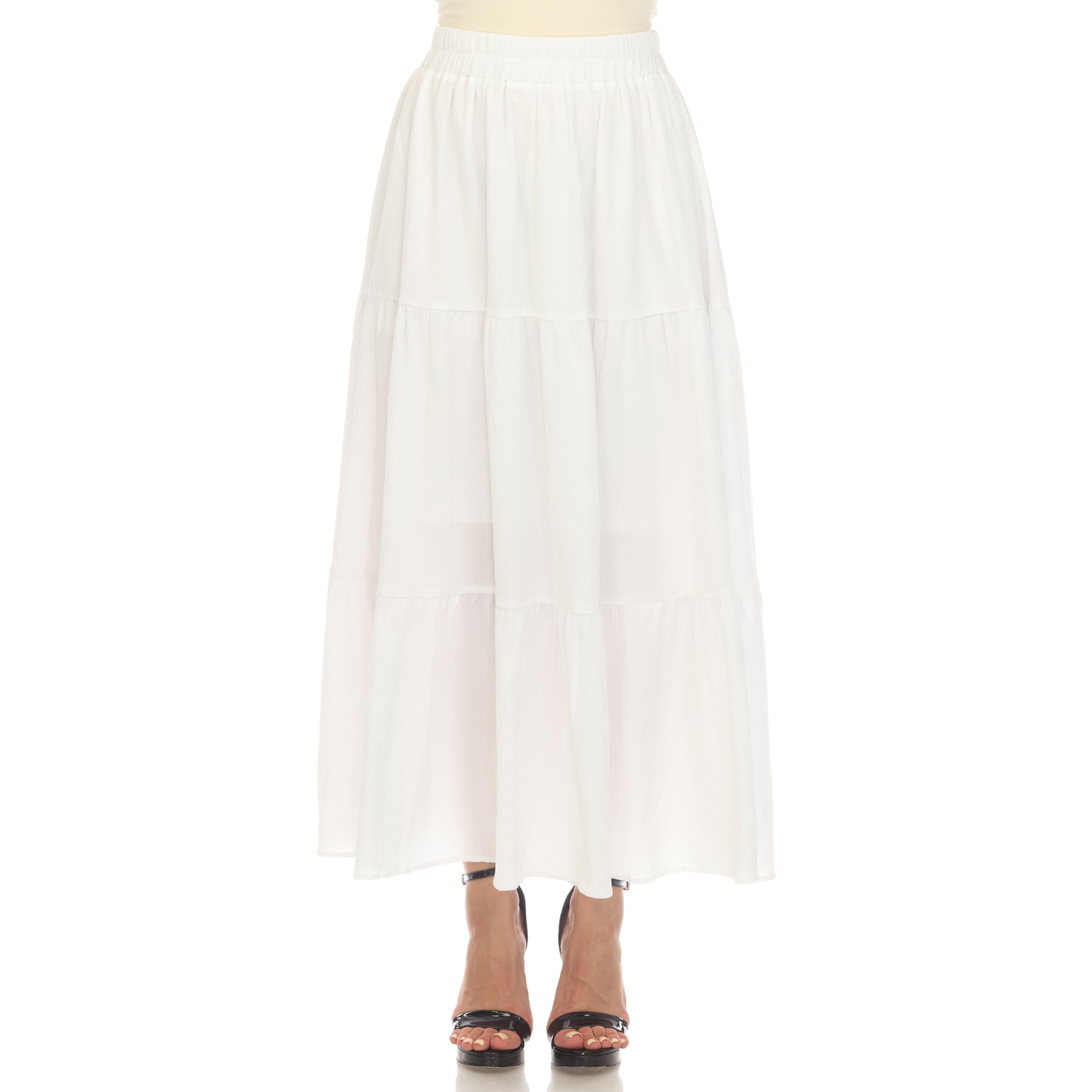 Women's Pleated Tiered Maxi Skirt