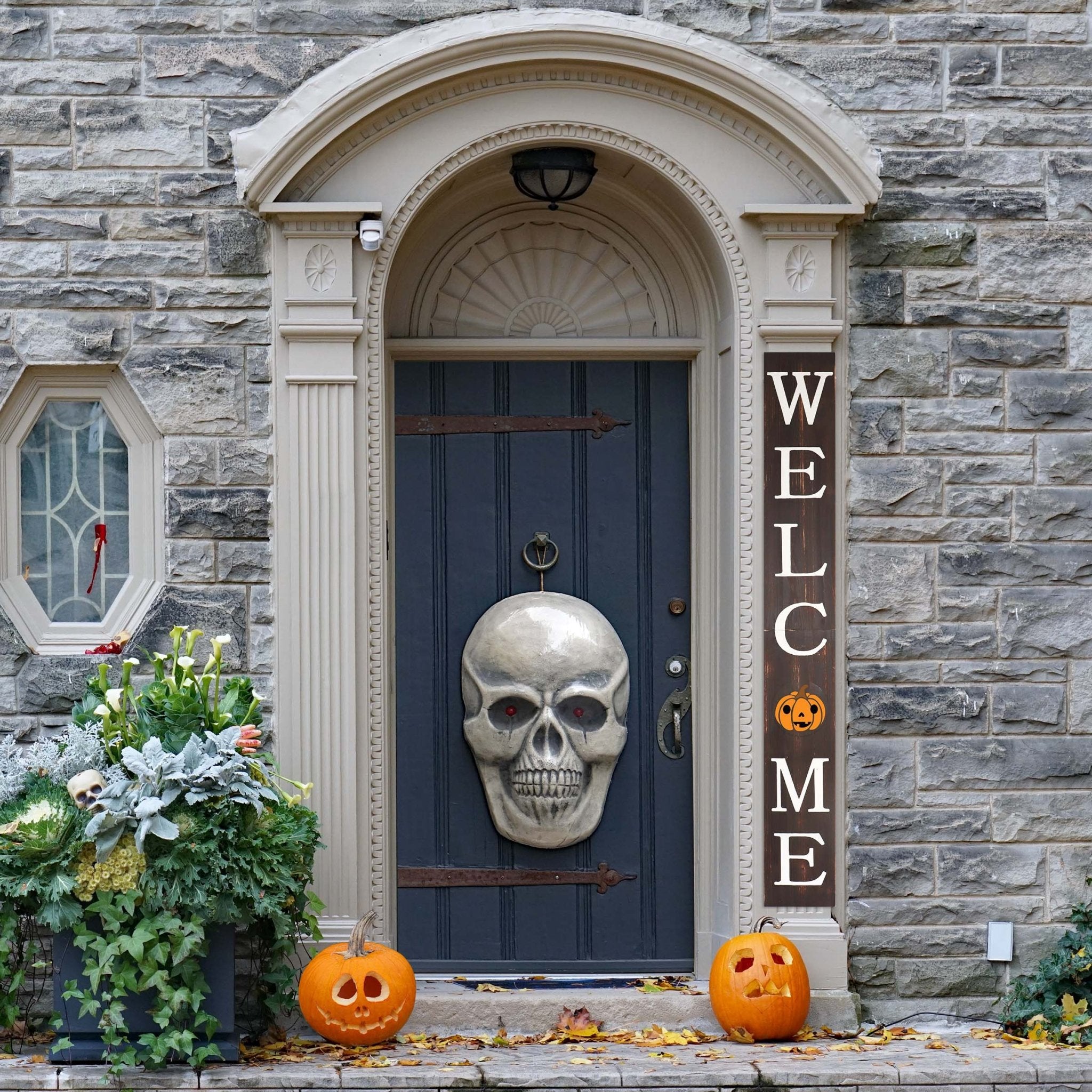 72IN Brown Halloween Welcome Sign for Front Door, Welcome Porch Sign,Rustic Tall Welcome Sign for Front Porch decor - Tuesday Morning - Front Porch Decor