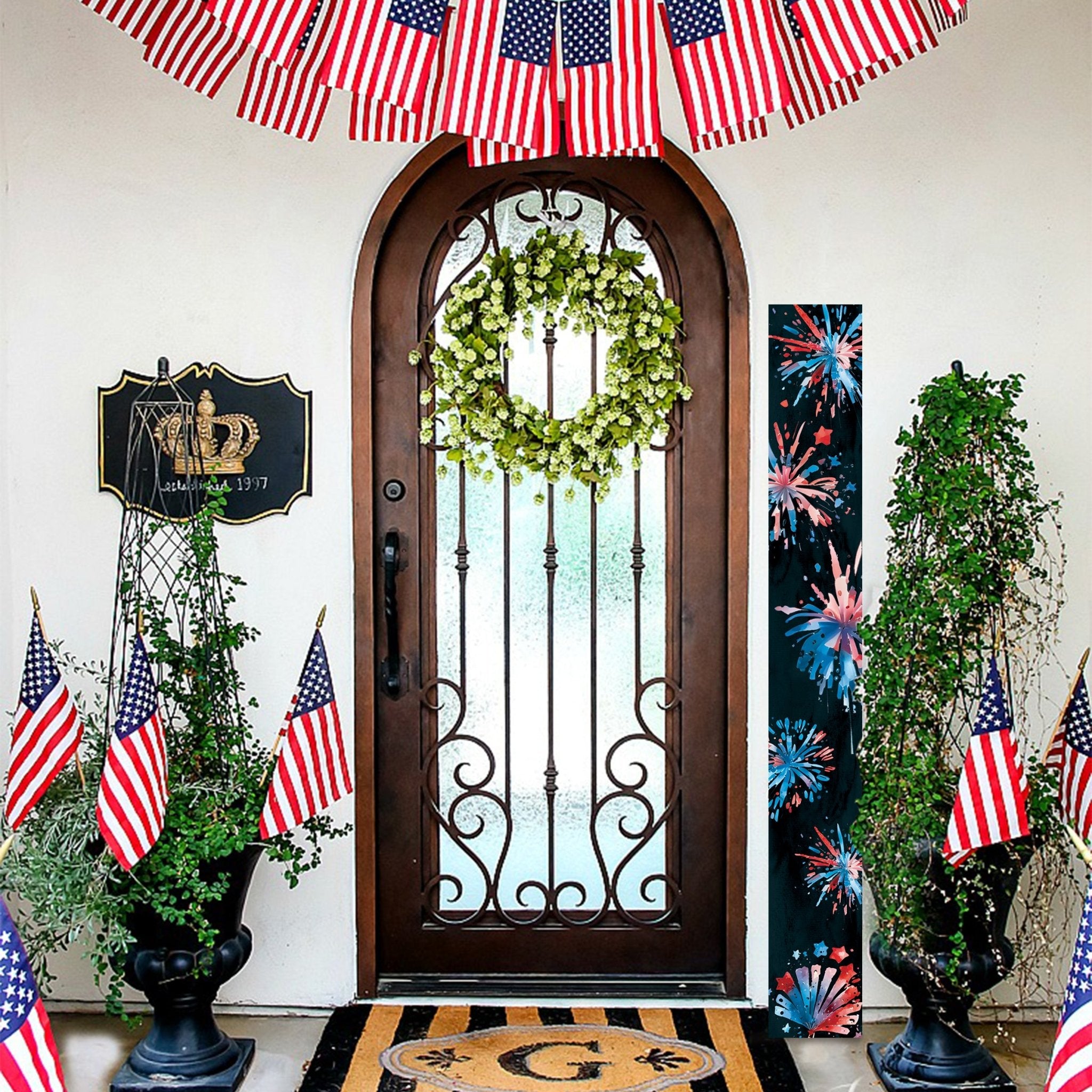 72in Firework Pattern Porch Sign - Tuesday Morning - Front Porch Decor