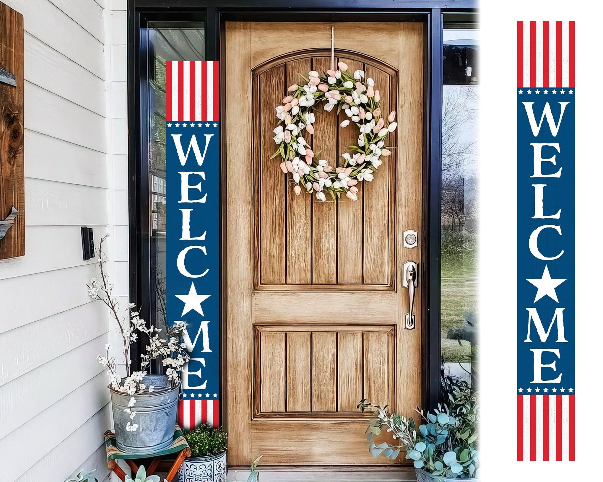 72in Patriotic Welcome Porch Sign - Tuesday Morning - Front Porch Decor