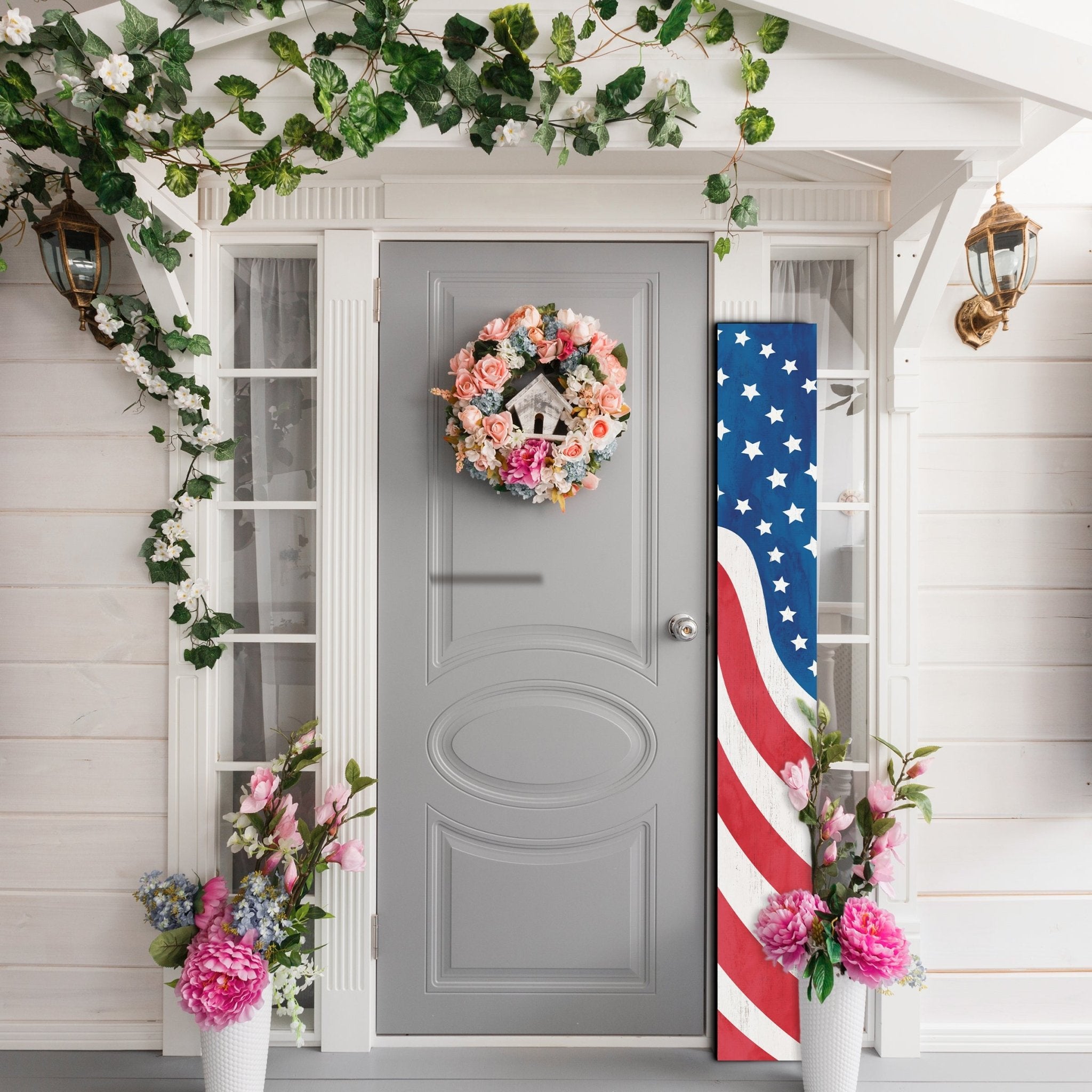 72in Patriotic Wooden Porch Sign - Tuesday Morning - Front Porch Decor