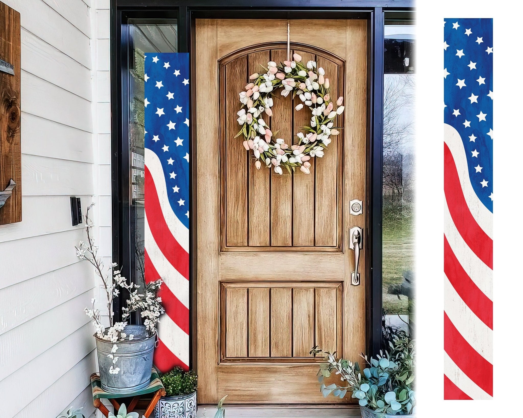 72in Patriotic Wooden Porch Sign - Tuesday Morning - Front Porch Decor