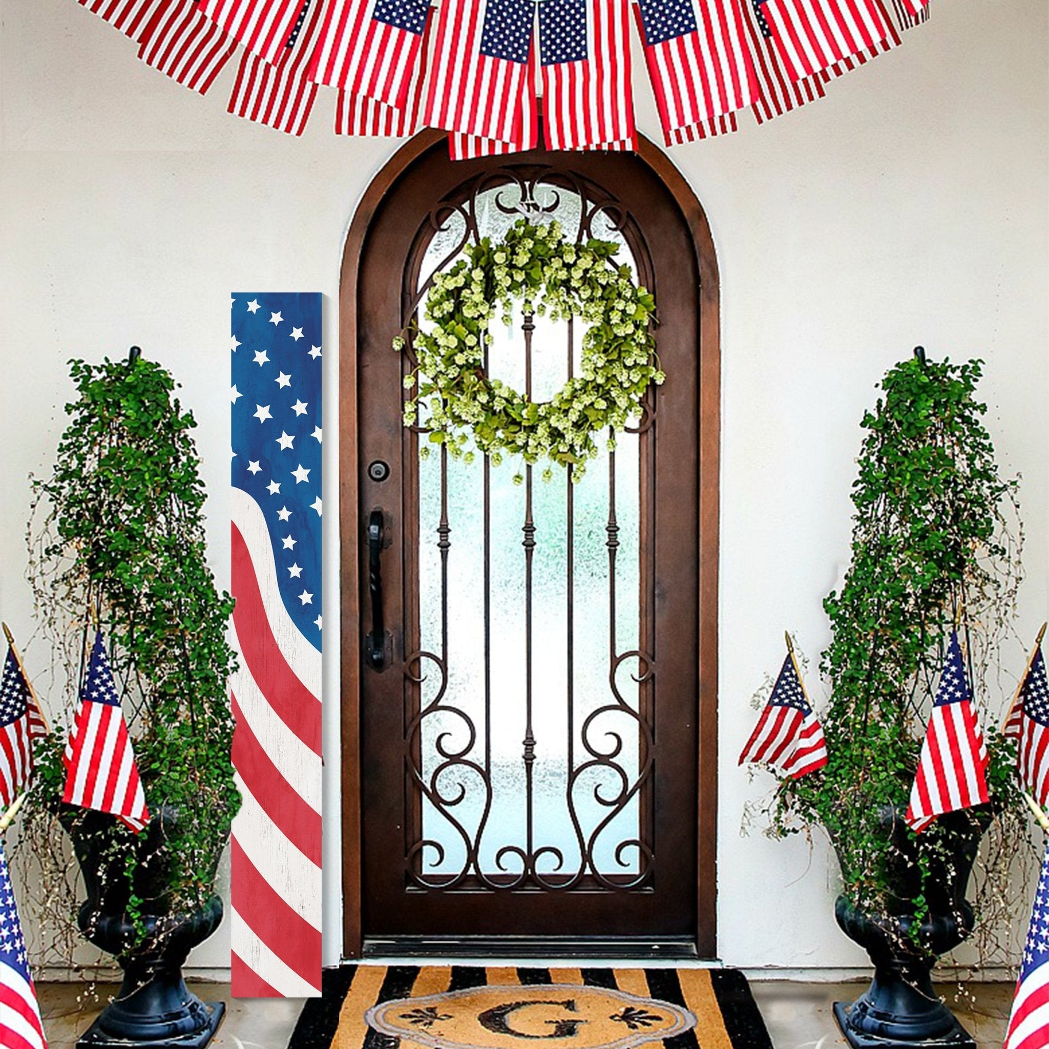 72in Patriotic Wooden Porch Sign - Tuesday Morning - Front Porch Decor