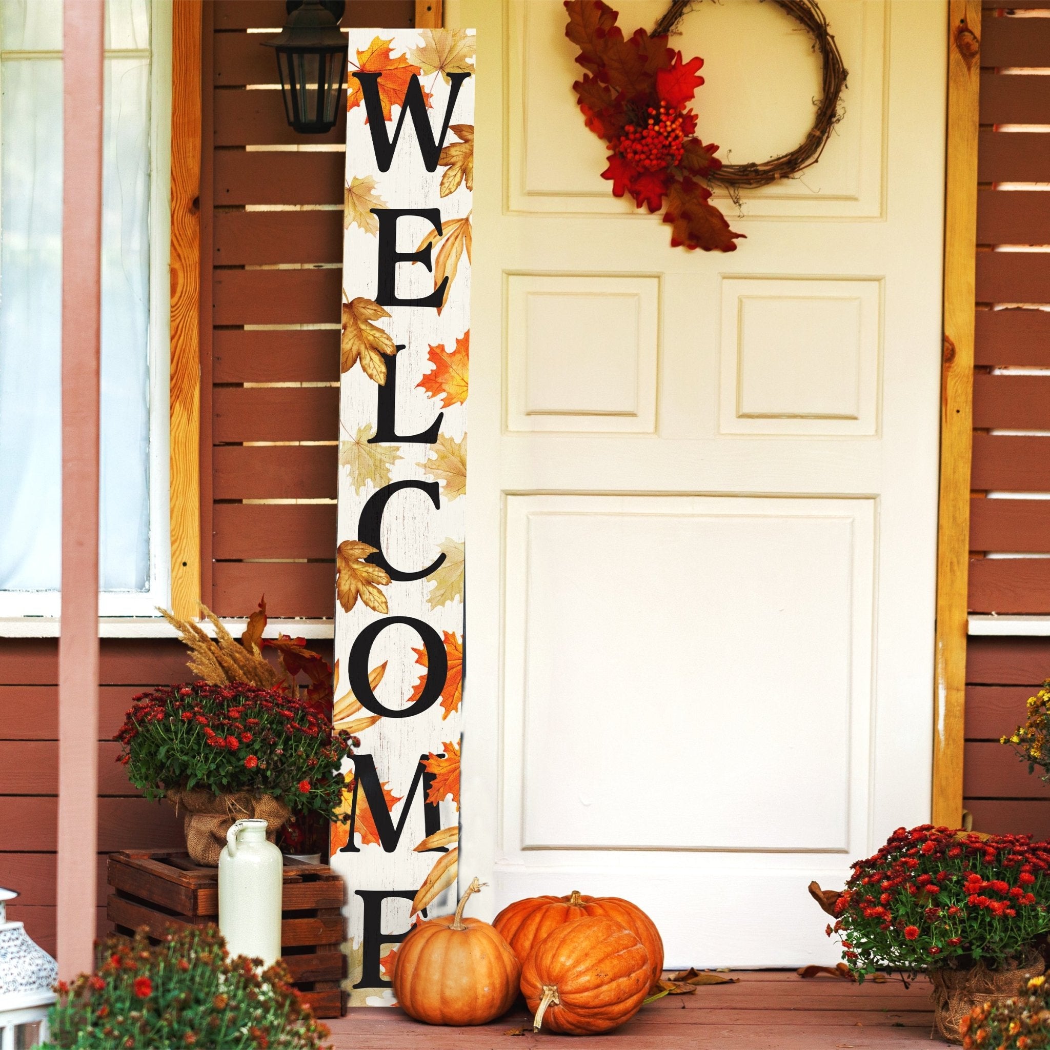 72in Welcome Fall Porch Sign - Front Porch Autumn Welcome Sign - Tuesday Morning - Wall Signs