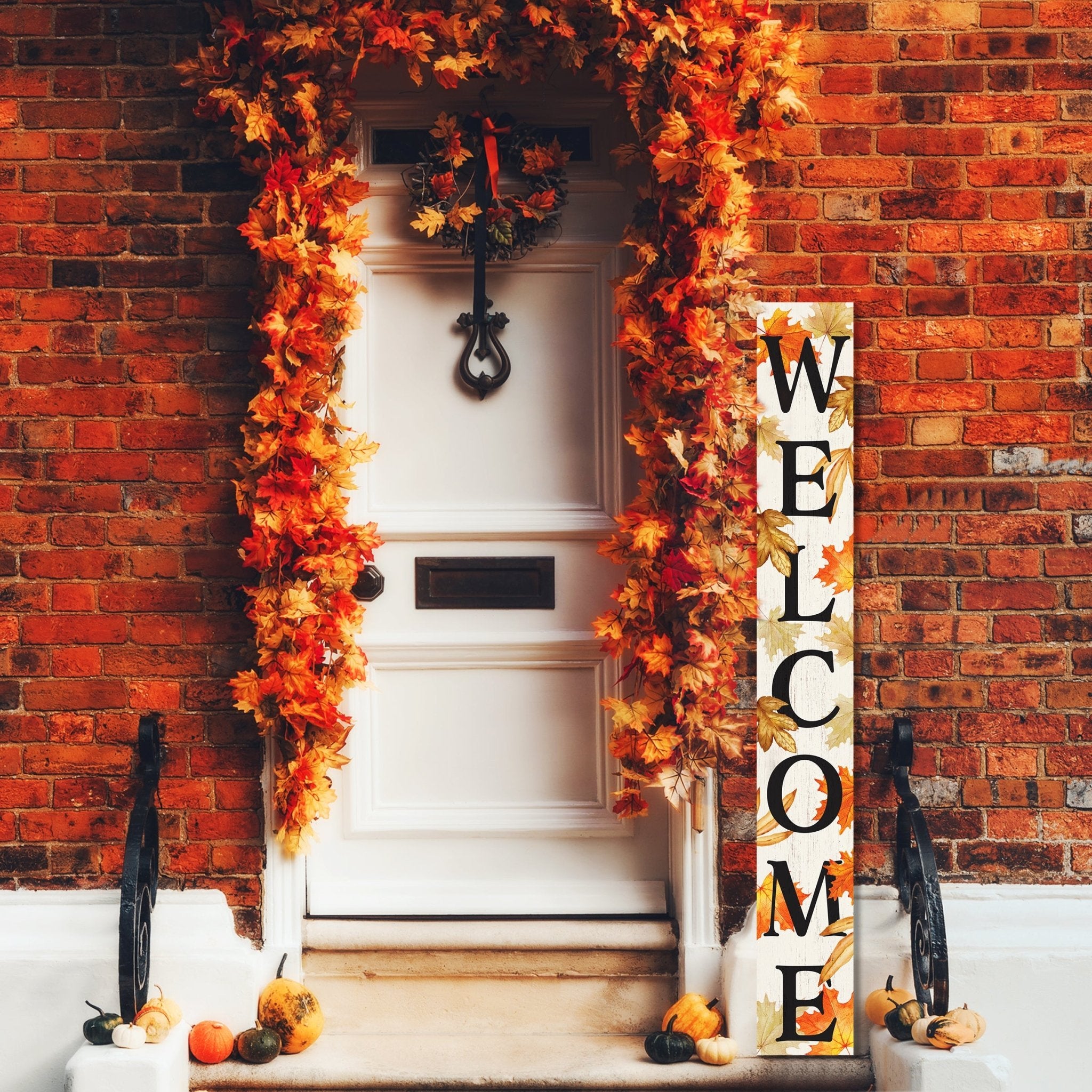 72in Welcome Fall Porch Sign - Front Porch Autumn Welcome Sign - Tuesday Morning - Wall Signs