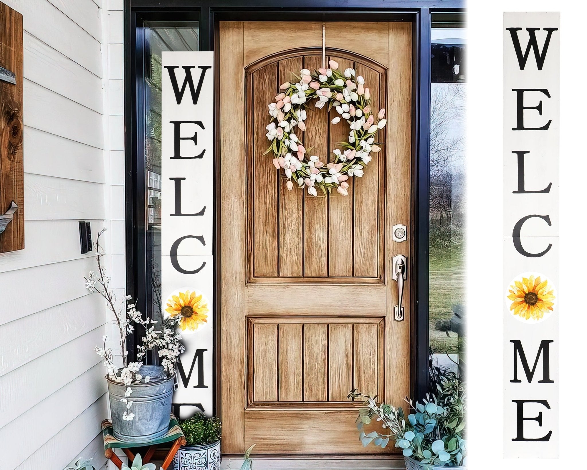 72in Welcome Porch Sign with Sunflower Fun Door Sign - Tuesday Morning - Wall Signs