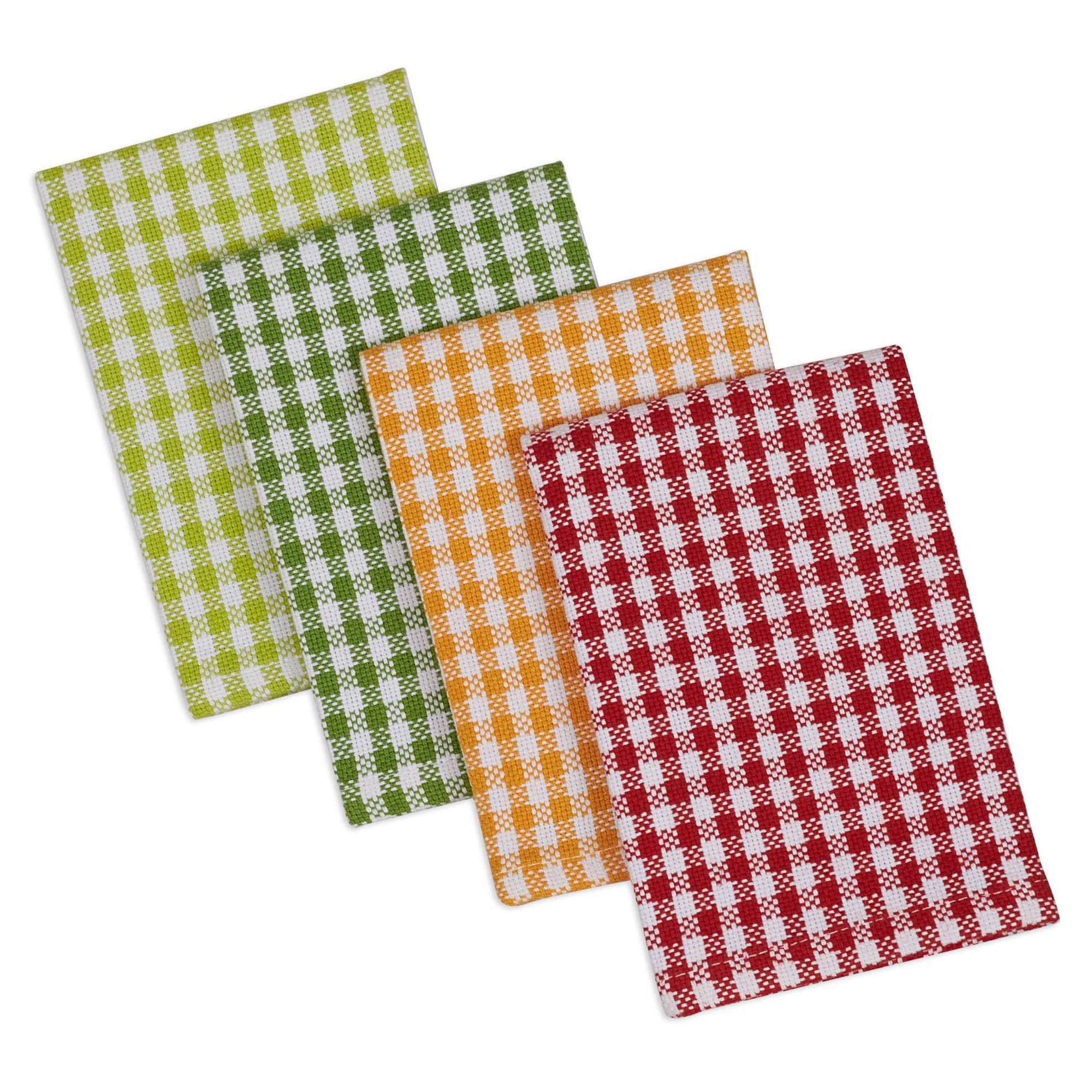 DII Heavyweight Gingham Check Dishcloth Set 4 Piece