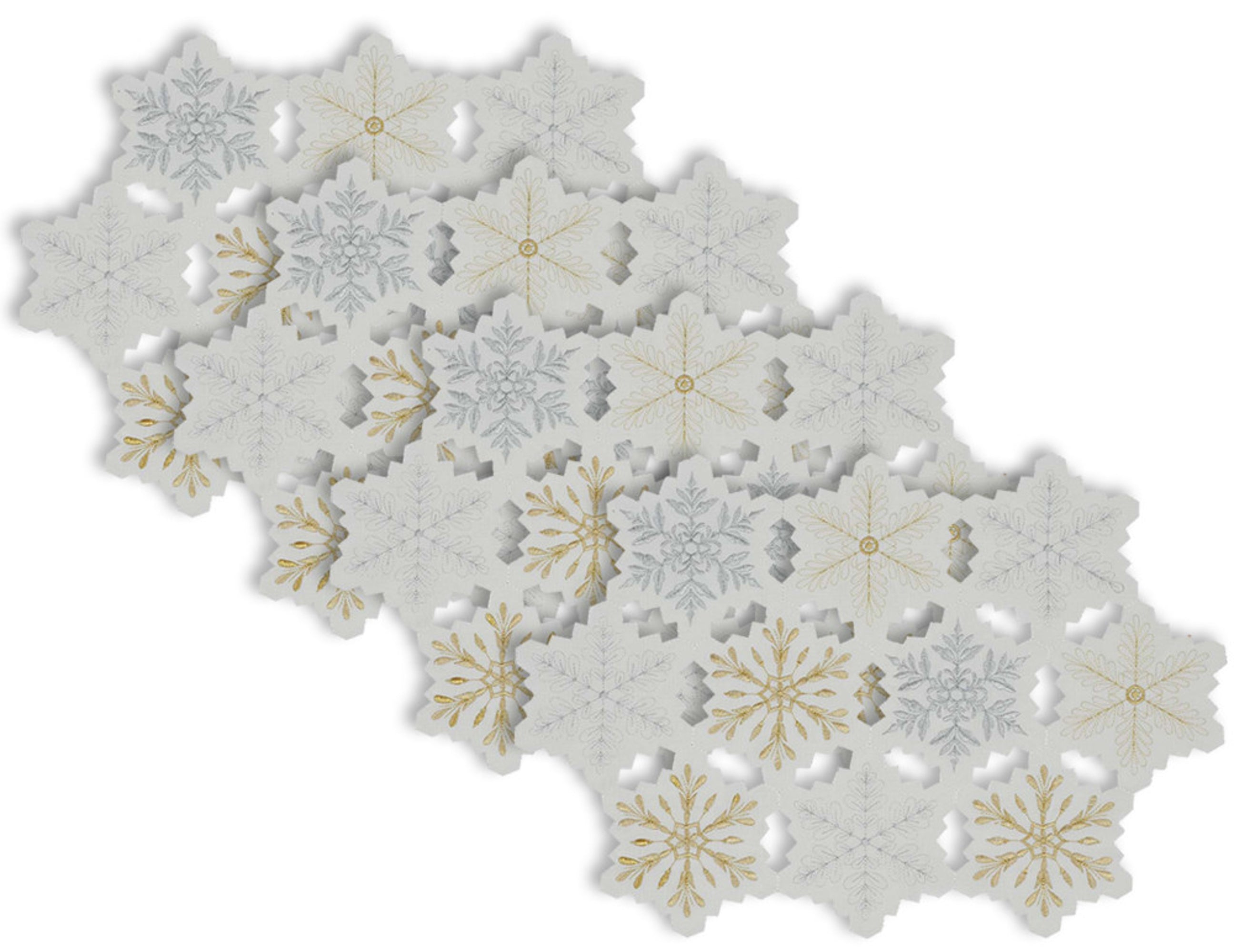 DII Christmas Polyester Embroidered Placemat Set 4 Piece