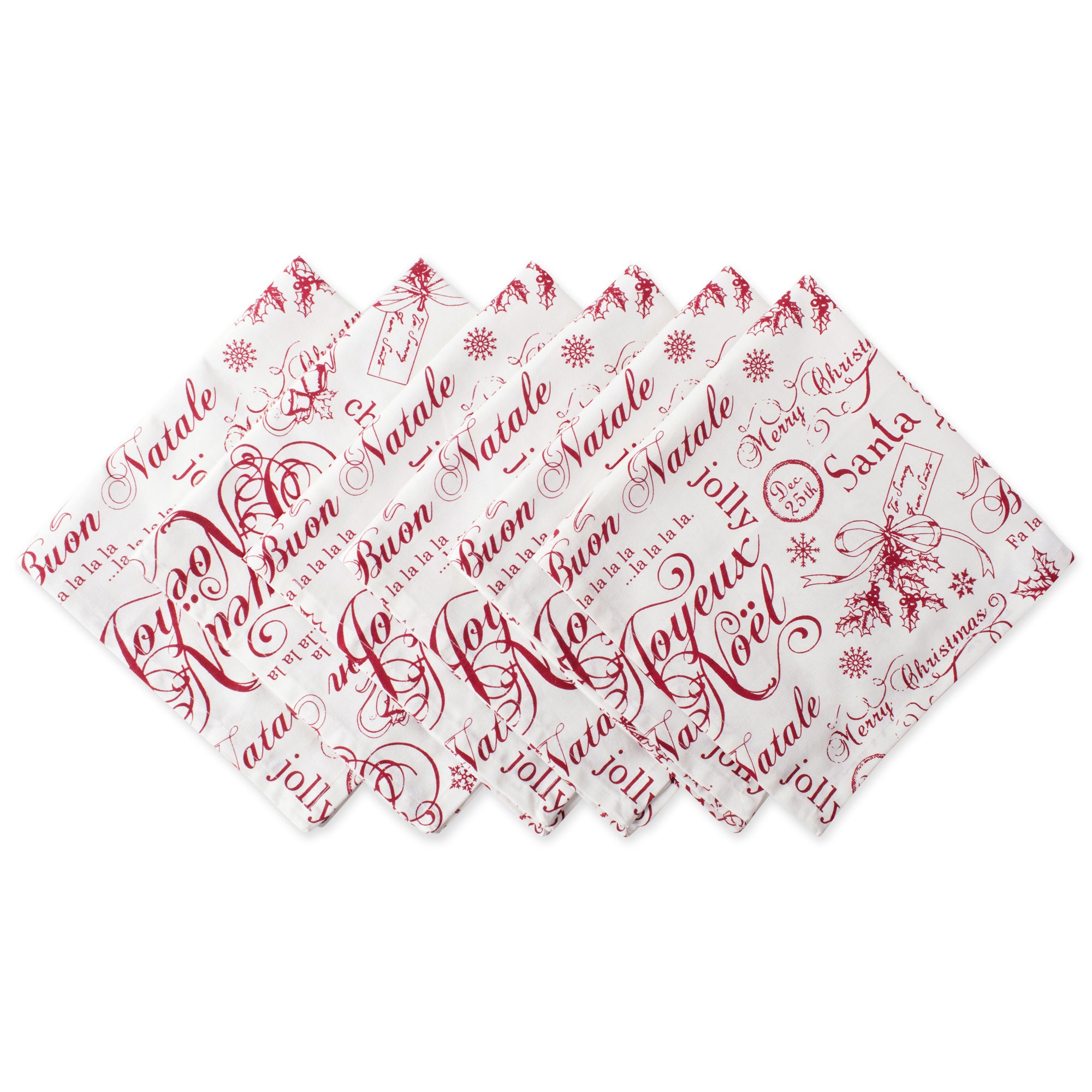 DII Christmas Printed Napkin Set 6 Piece