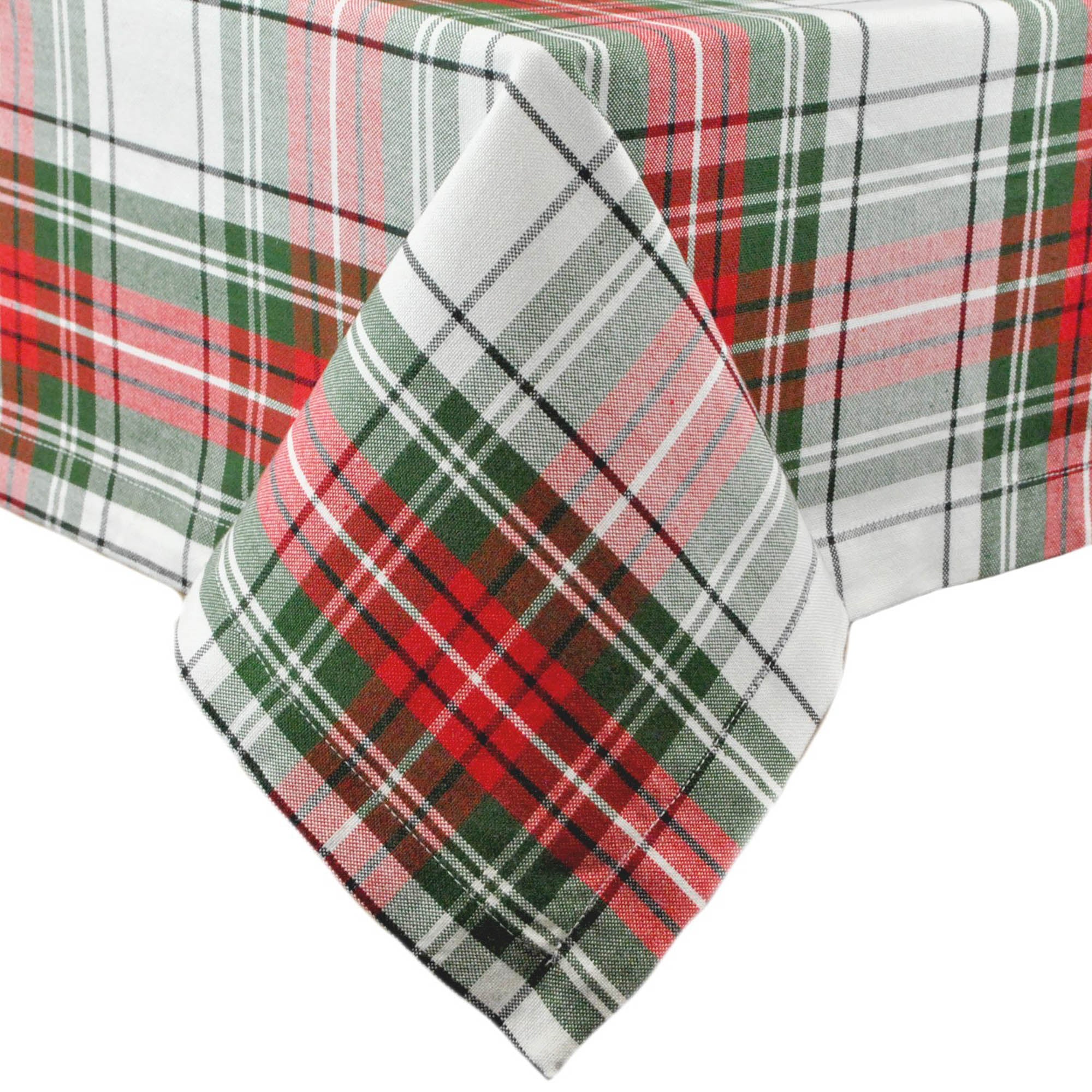 DII Christmas Plaid Tablecloth