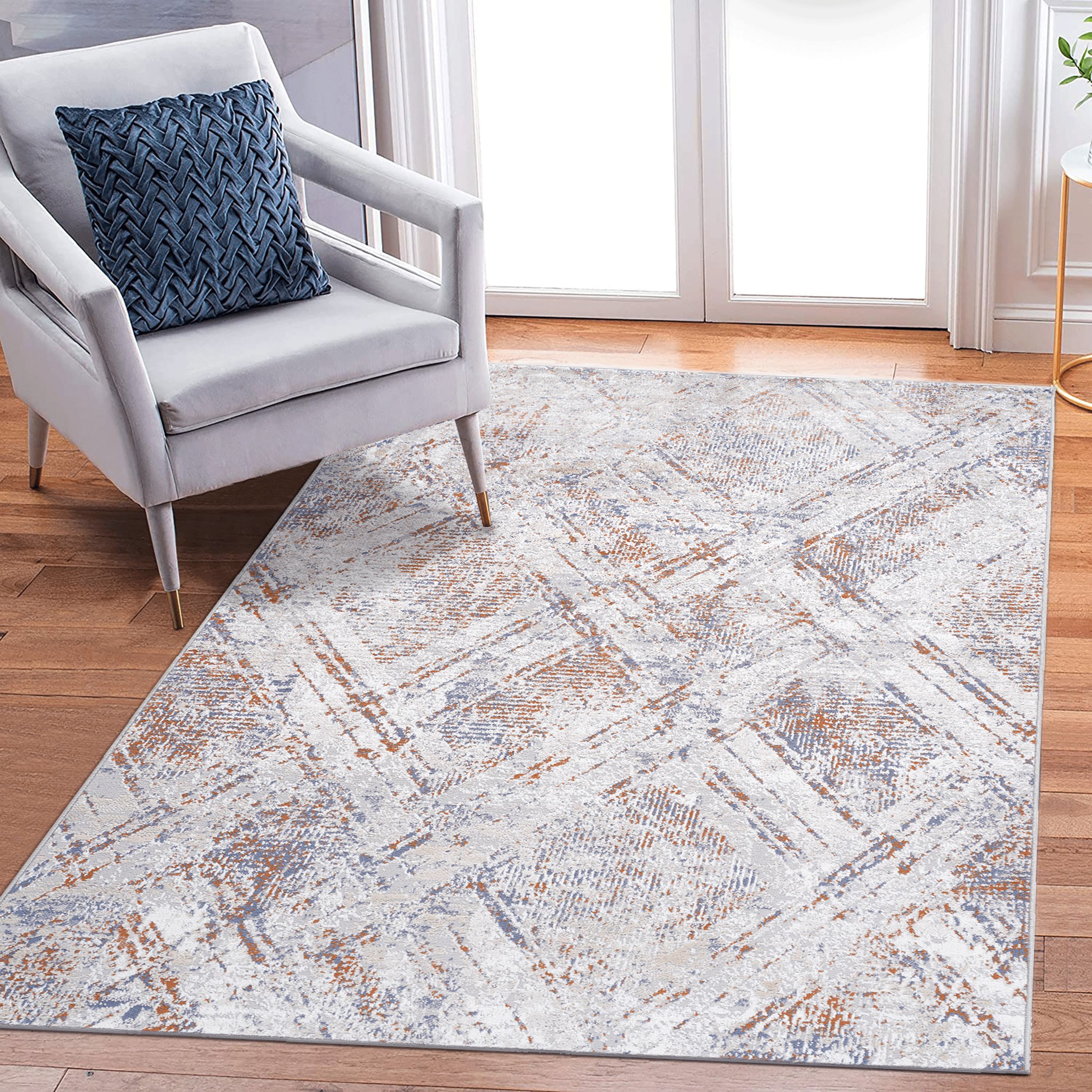 NAAR PAYAS Collection Geometric Non-Shedding and Stain Resistant Area Rug