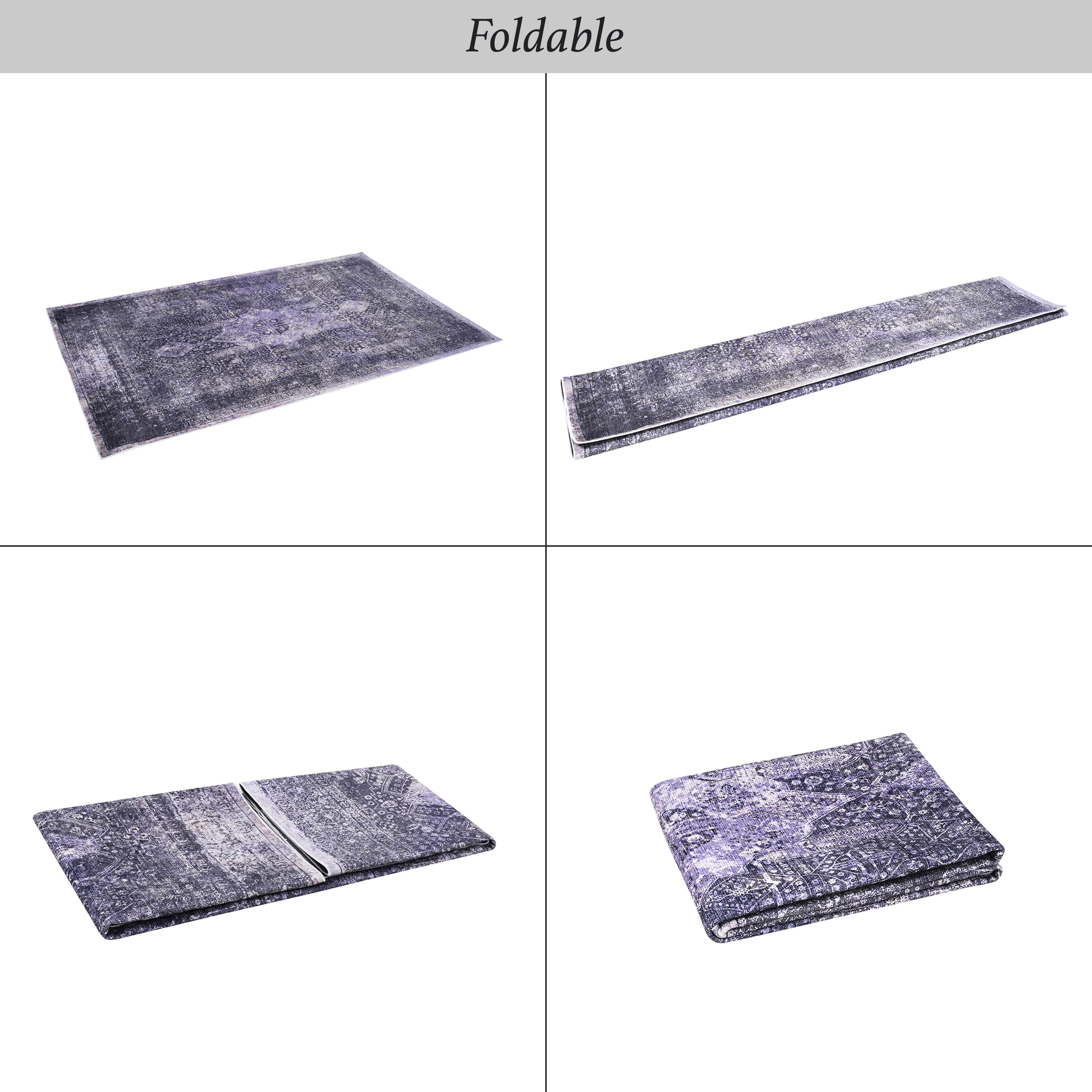 Naar Washable Area Rugs, Low-Pile, Non-Slip, Non-Shedding, Foldable, Kid & Pet Friendly