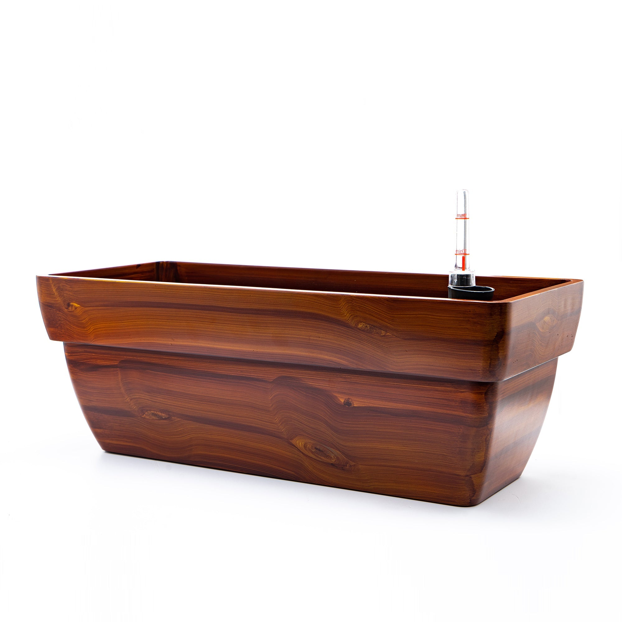 7.8 in. Dark Wood Plastic Rectangle Self - watering Planter Pot - Tuesday Morning - Pots & Planters